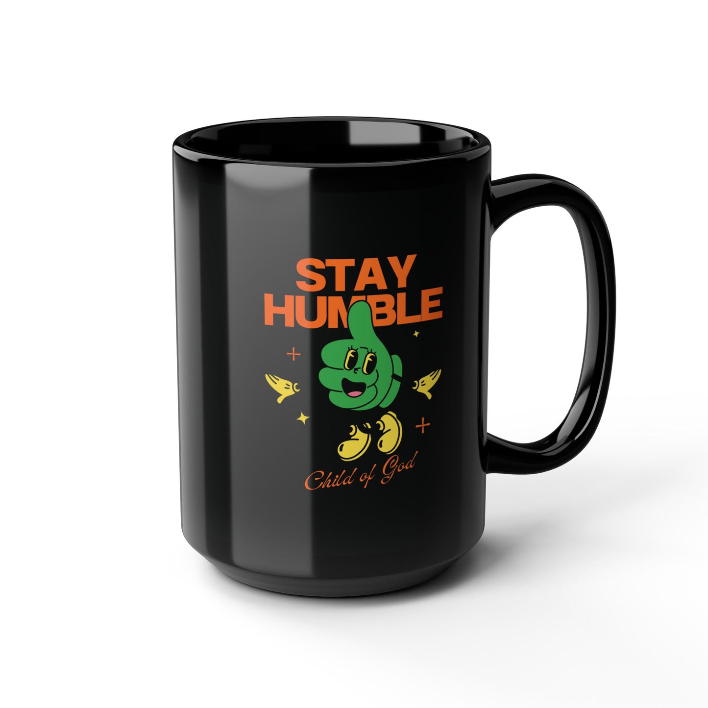 Stay Humble Black Mug, Encouraging Coffee Cup, Gift for Friends, Motivational Drinkware, Inspirational Mug for Everyday Use