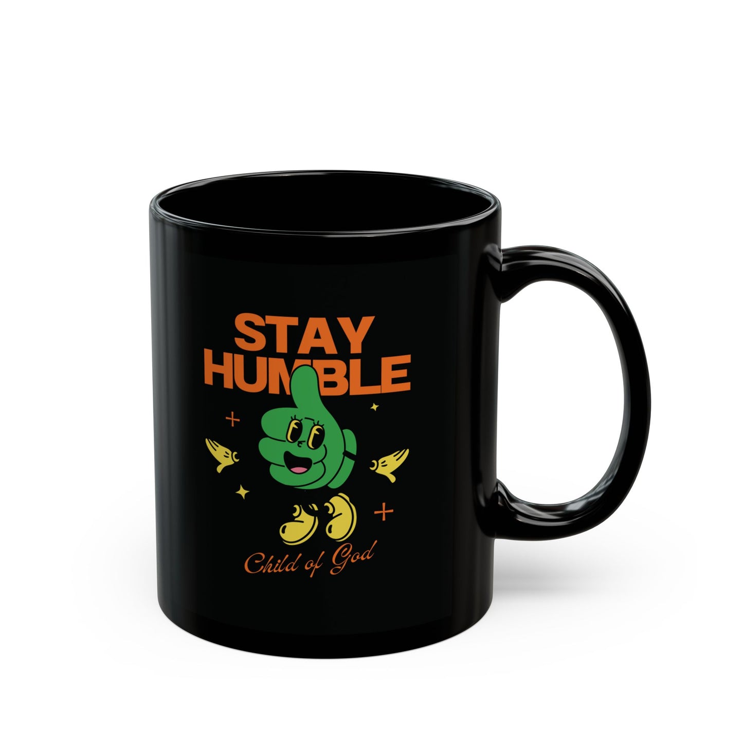 Stay Humble Black Mug, Encouraging Coffee Cup, Gift for Friends, Motivational Drinkware, Inspirational Mug for Everyday Use
