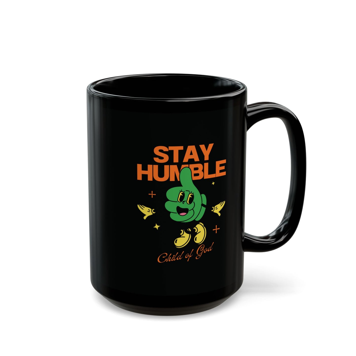 Stay Humble Black Mug, Encouraging Coffee Cup, Gift for Friends, Motivational Drinkware, Inspirational Mug for Everyday Use