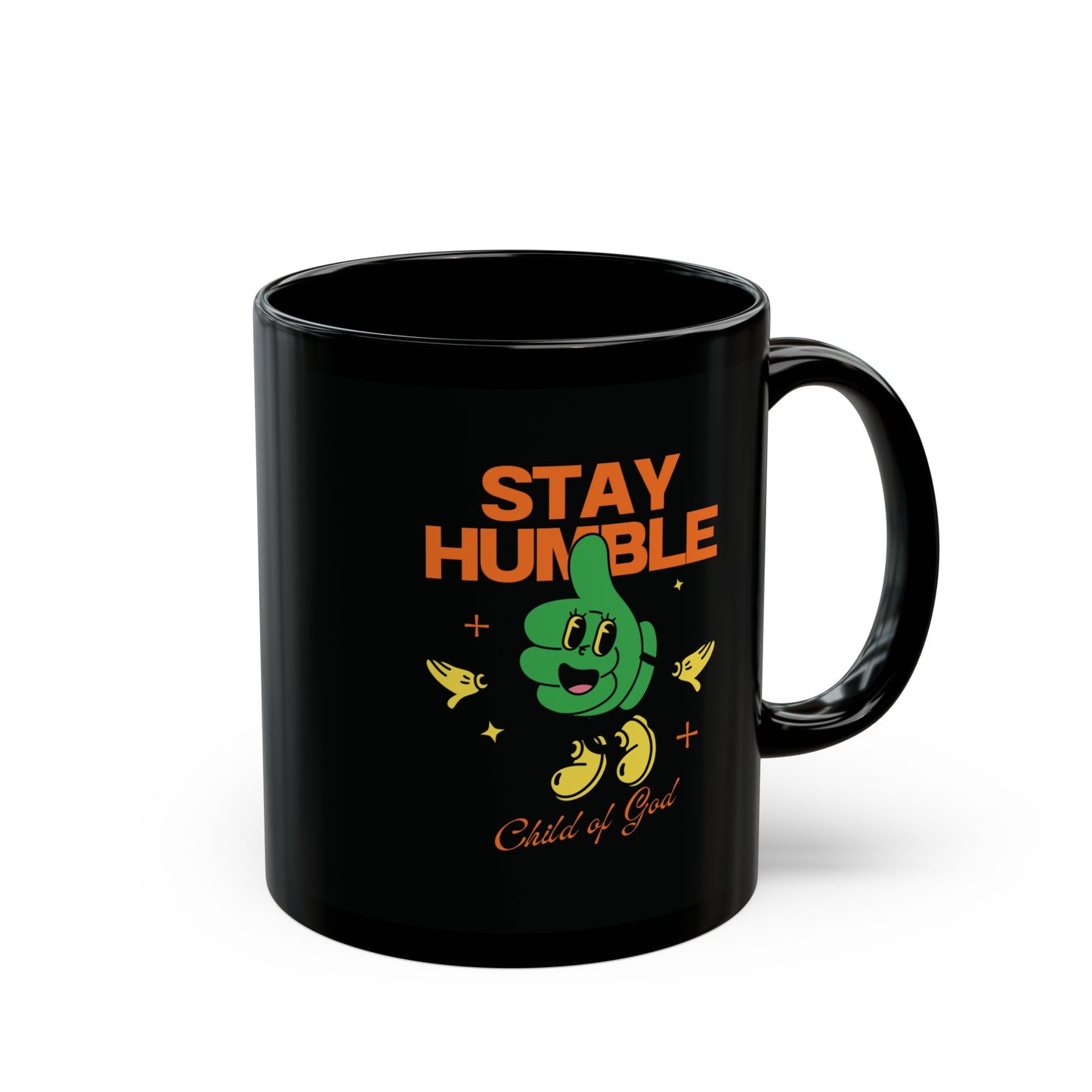 Stay Humble Black Mug, Encouraging Coffee Cup, Gift for Friends, Motivational Drinkware, Inspirational Mug for Everyday Use