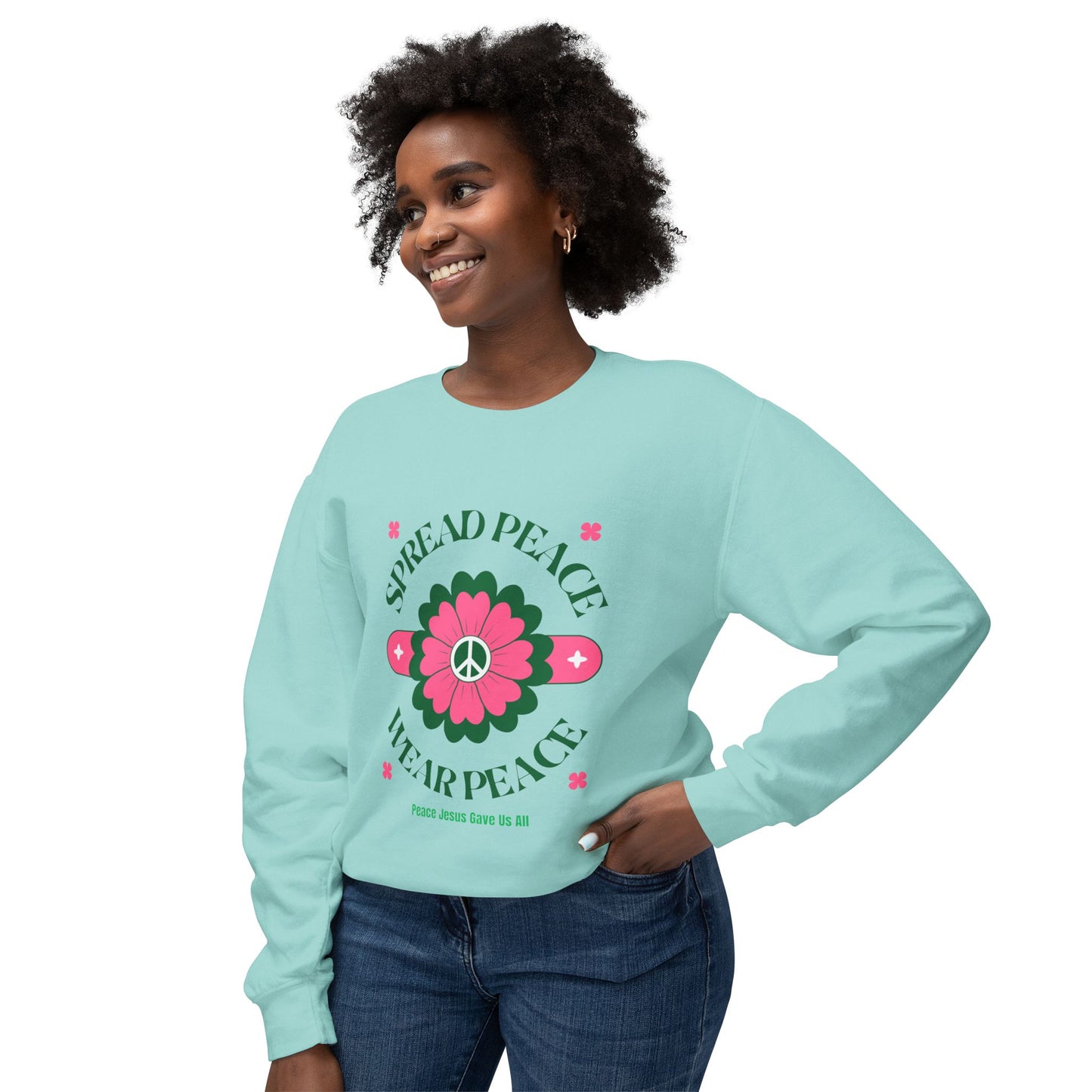Unisex Lightweight Crewneck Sweatshirt – Spread Peace & Wear Peace