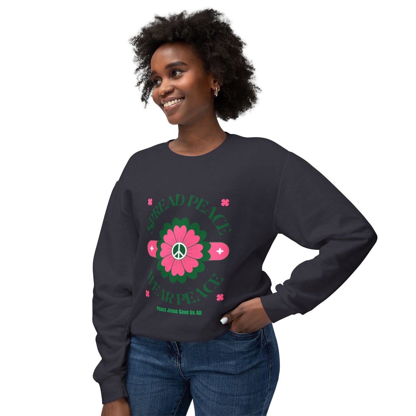 Unisex Lightweight Crewneck Sweatshirt – Spread Peace & Wear Peace
