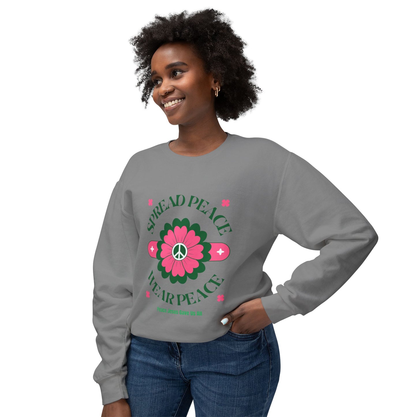 Unisex Lightweight Crewneck Sweatshirt – Spread Peace & Wear Peace