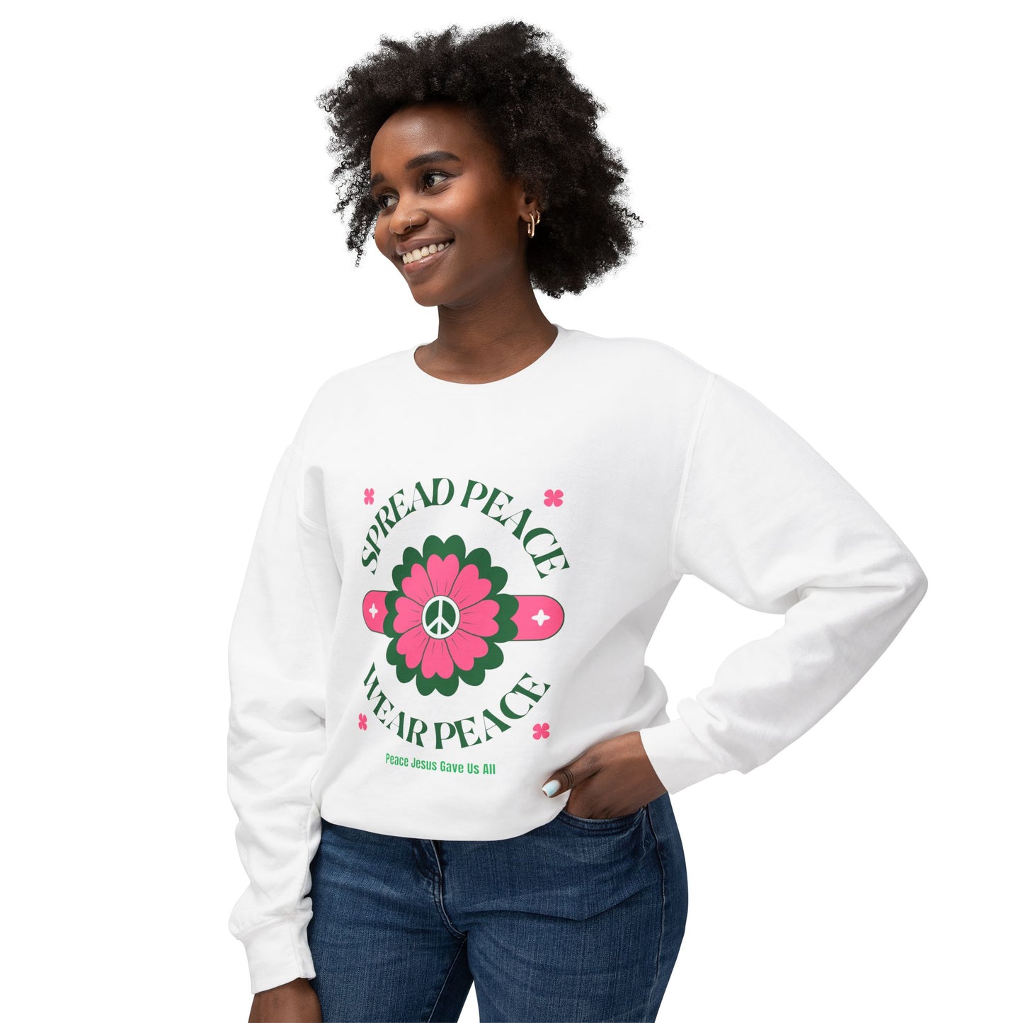 Unisex Lightweight Crewneck Sweatshirt – Spread Peace & Wear Peace