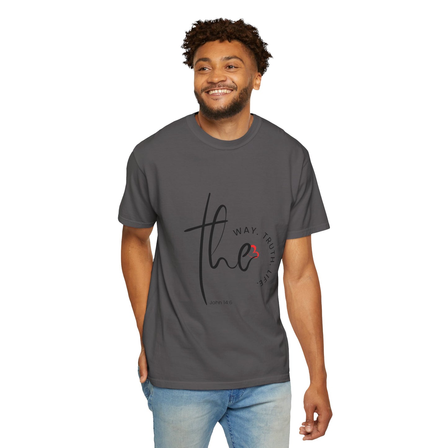 Faith-Inspired Garment-Dyed Tee – The Way, The Truth, The Life | Christian Apparel, Bible Verse T-Shirt, Religious Gift