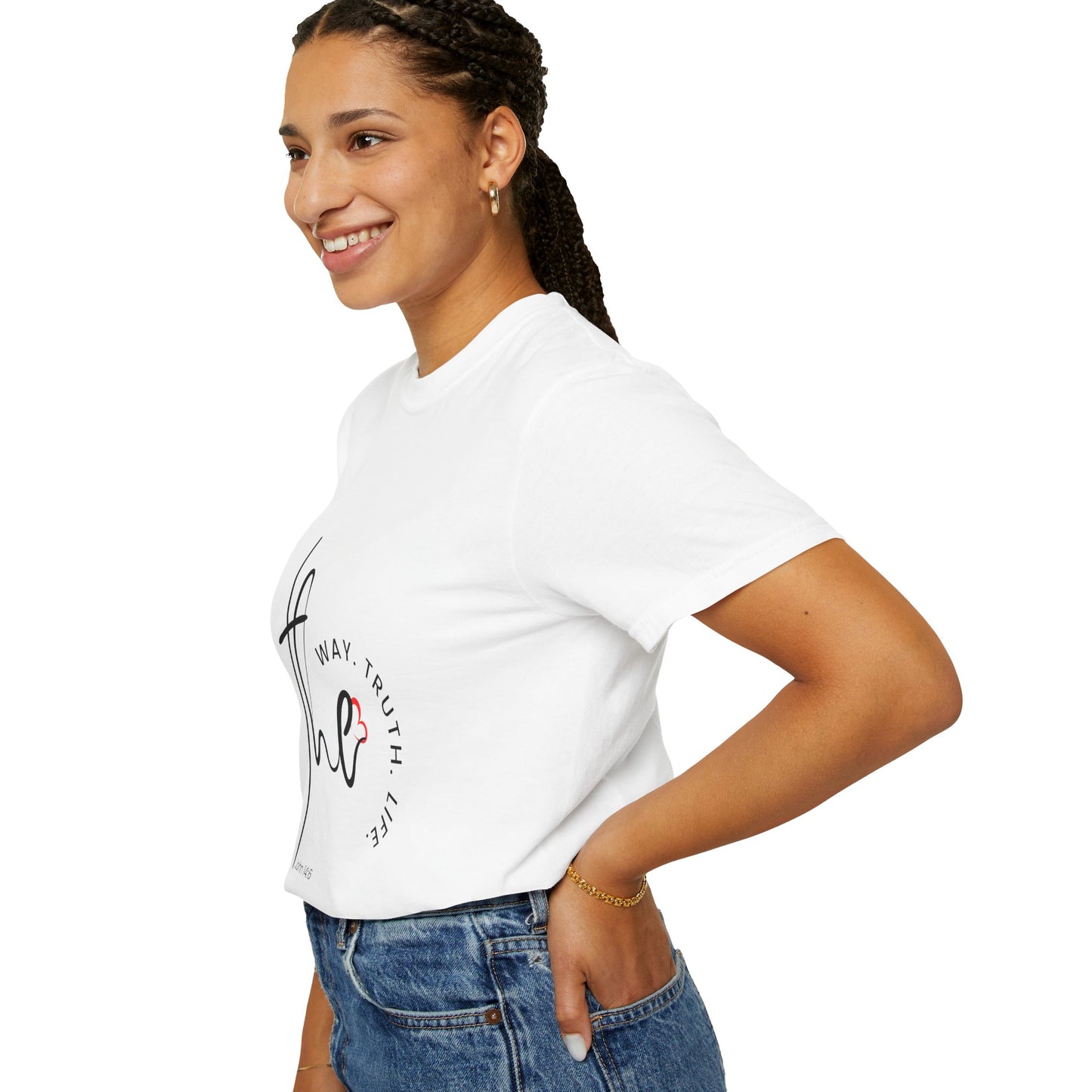 Faith-Inspired Garment-Dyed Tee – The Way, The Truth, The Life | Christian Apparel, Bible Verse T-Shirt, Religious Gift