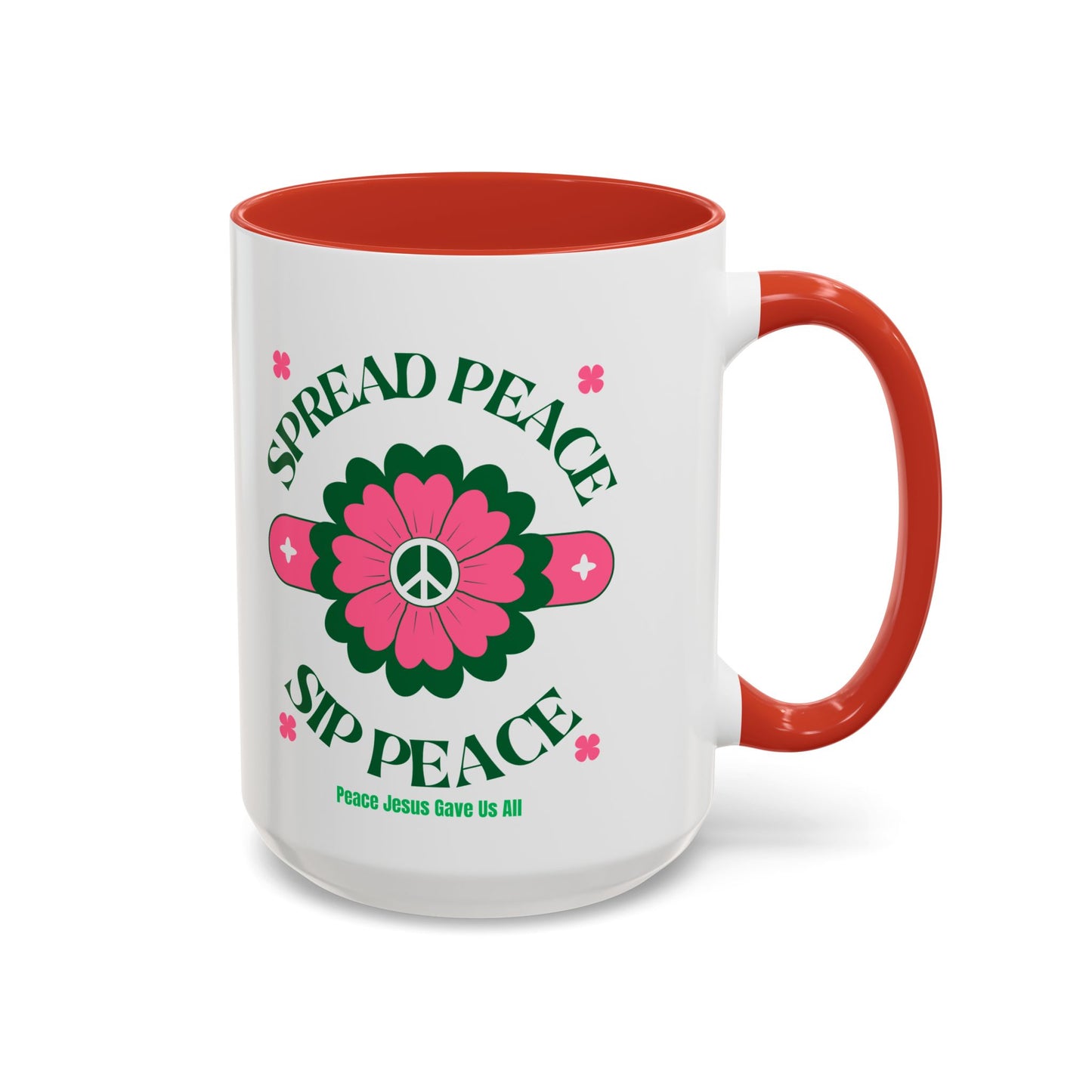 Accent Coffee Mug Ceramic Mug – Spread Peace & Sip Peace (11, 15oz)