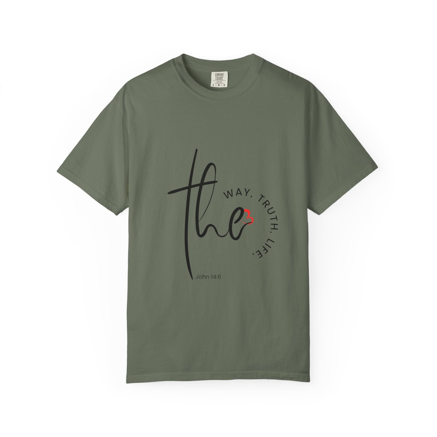 Faith-Inspired Garment-Dyed Tee – The Way, The Truth, The Life | Christian Apparel, Bible Verse T-Shirt, Religious Gift
