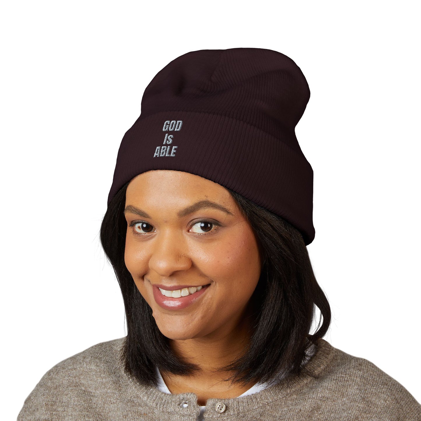 Embroidered Inspirational Beanie, Classic Cuffed Beanie, Cozy Winter Hat, Faith-Based Gift, Everyday Wear, Unique Accessory