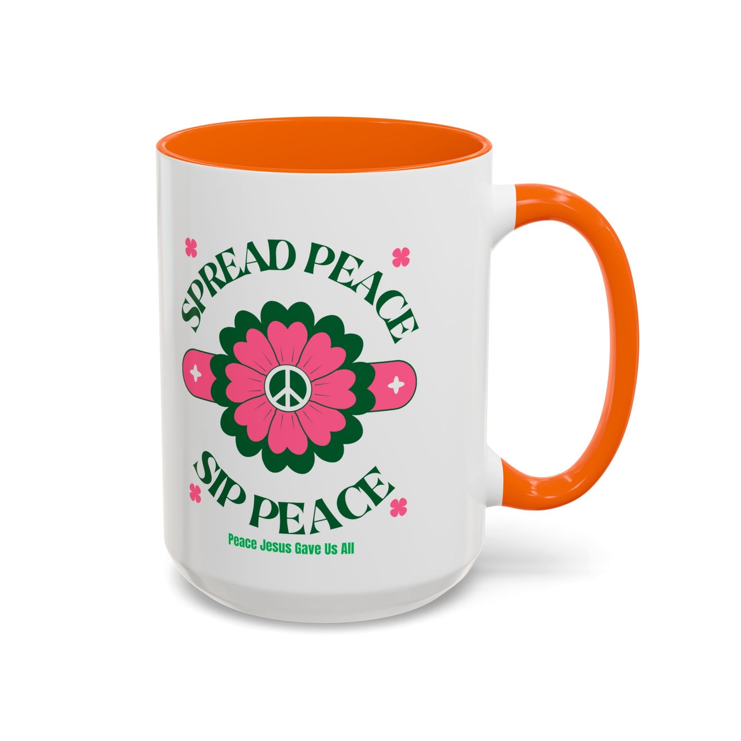Accent Coffee Mug Ceramic Mug – Spread Peace & Sip Peace (11, 15oz)
