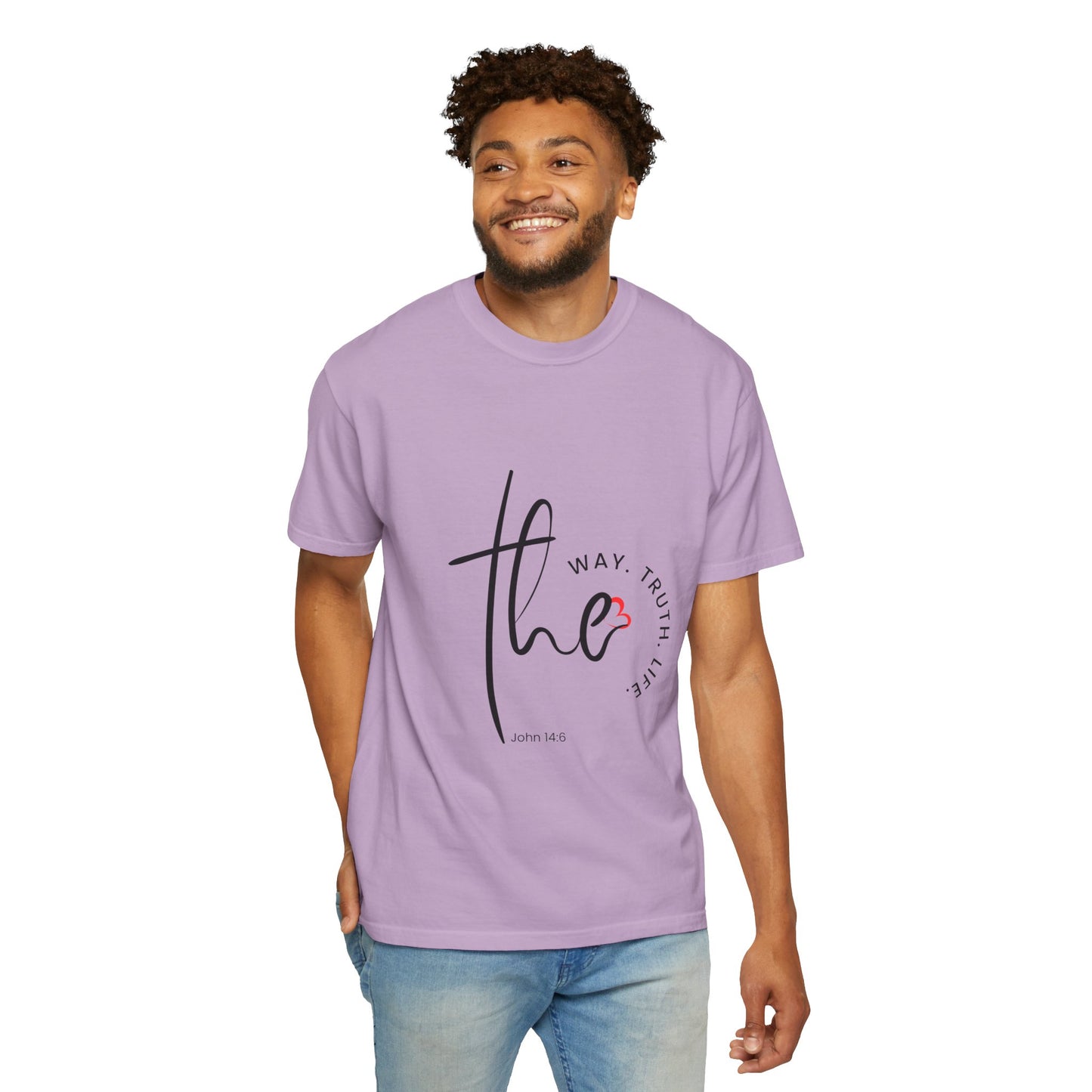 Faith-Inspired Garment-Dyed Tee – The Way, The Truth, The Life | Christian Apparel, Bible Verse T-Shirt, Religious Gift