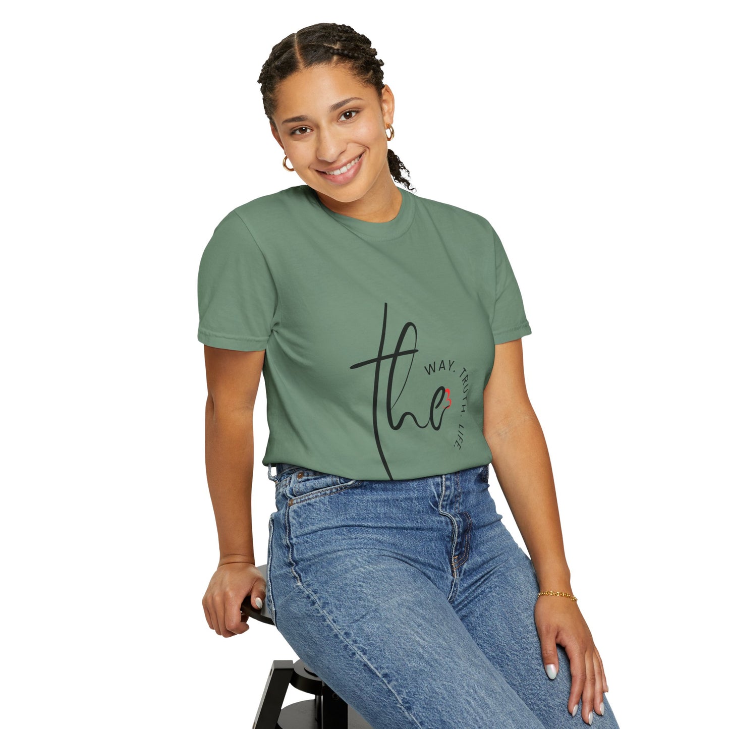Faith-Inspired Garment-Dyed Tee – The Way, The Truth, The Life | Christian Apparel, Bible Verse T-Shirt, Religious Gift