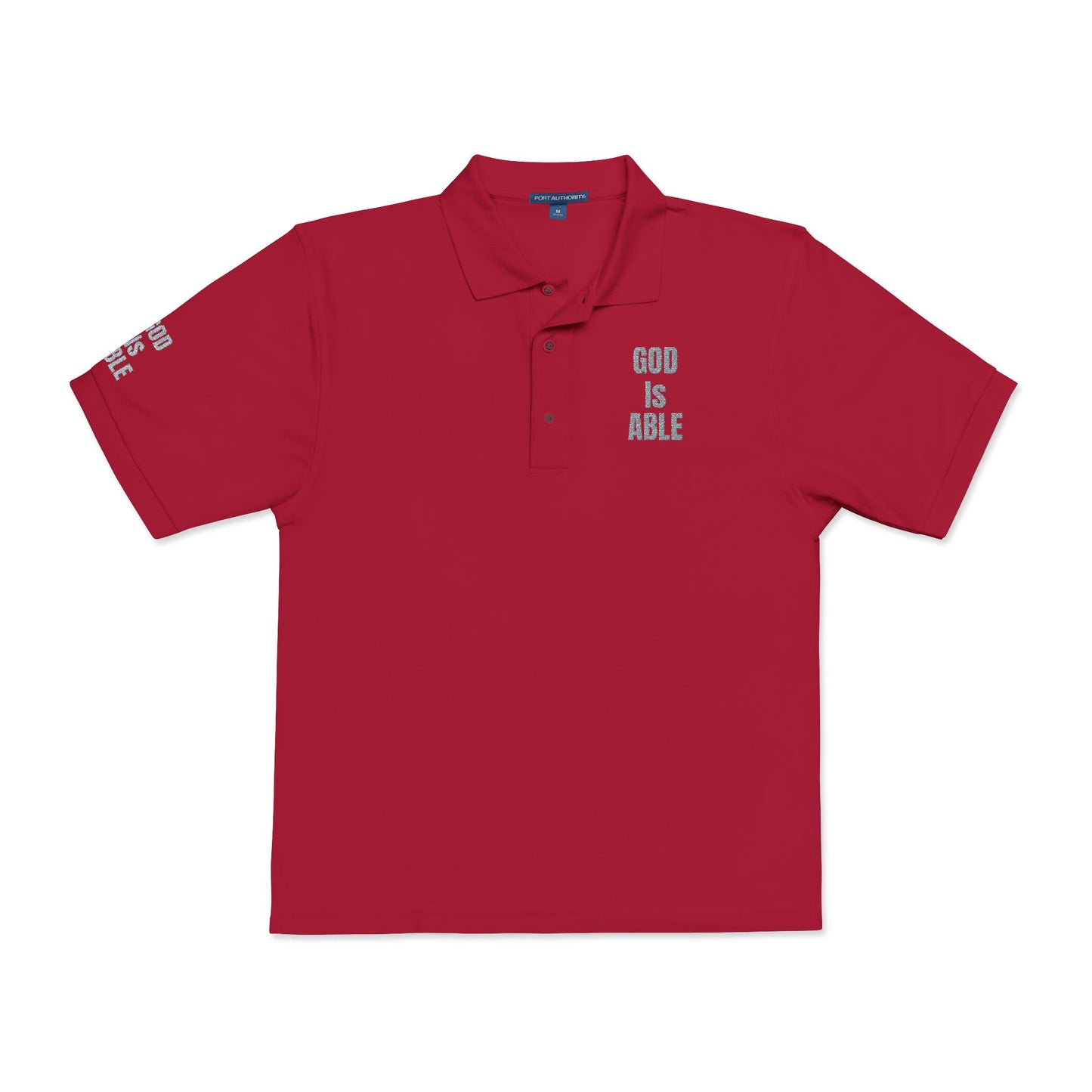 Inspirational Embroidered Polo Shirt - God is Able, Unisex Casual Wear, Perfect Gift for Faith, Daily Comfort, Church Events