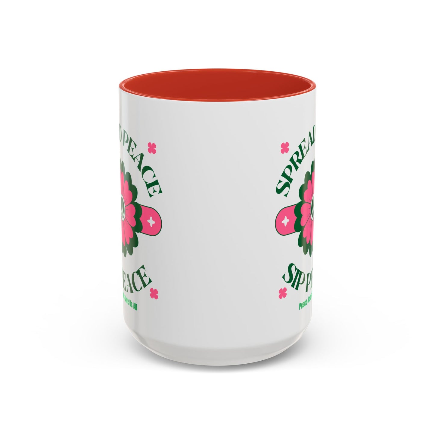 Accent Coffee Mug Ceramic Mug – Spread Peace & Sip Peace (11, 15oz)