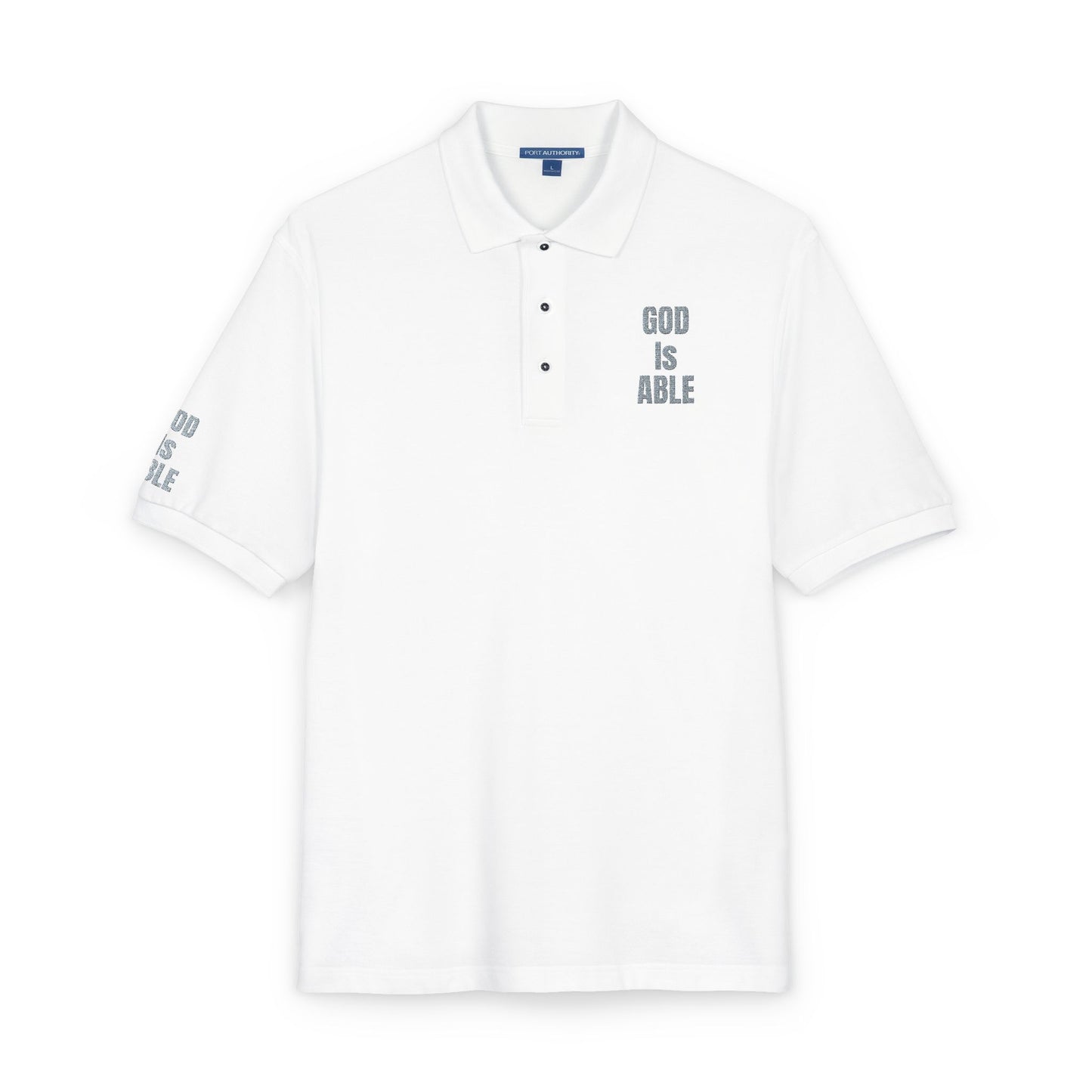 Inspirational Embroidered Polo Shirt - God is Able, Unisex Casual Wear, Perfect Gift for Faith, Daily Comfort, Church Events