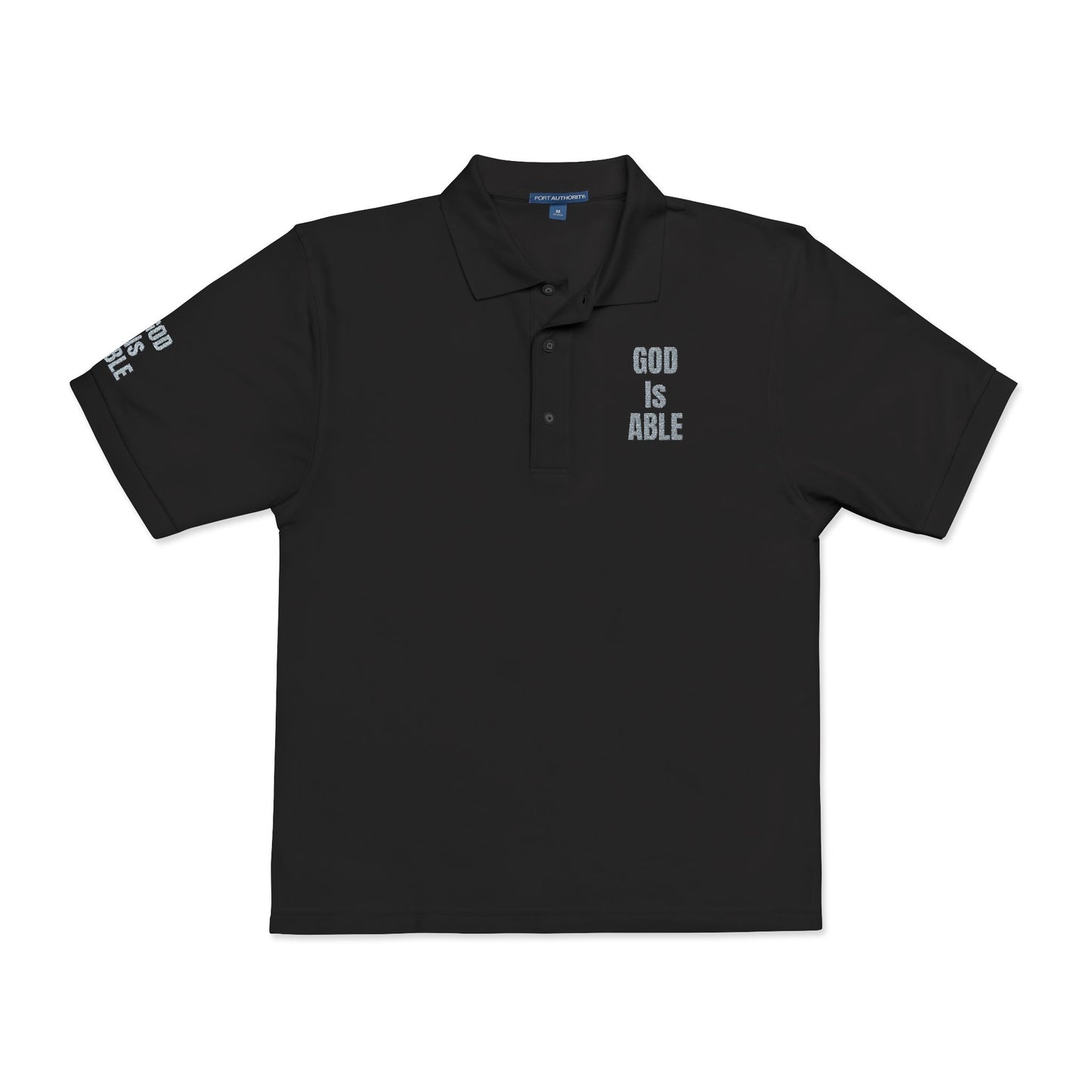 Inspirational Embroidered Polo Shirt - God is Able, Unisex Casual Wear, Perfect Gift for Faith, Daily Comfort, Church Events