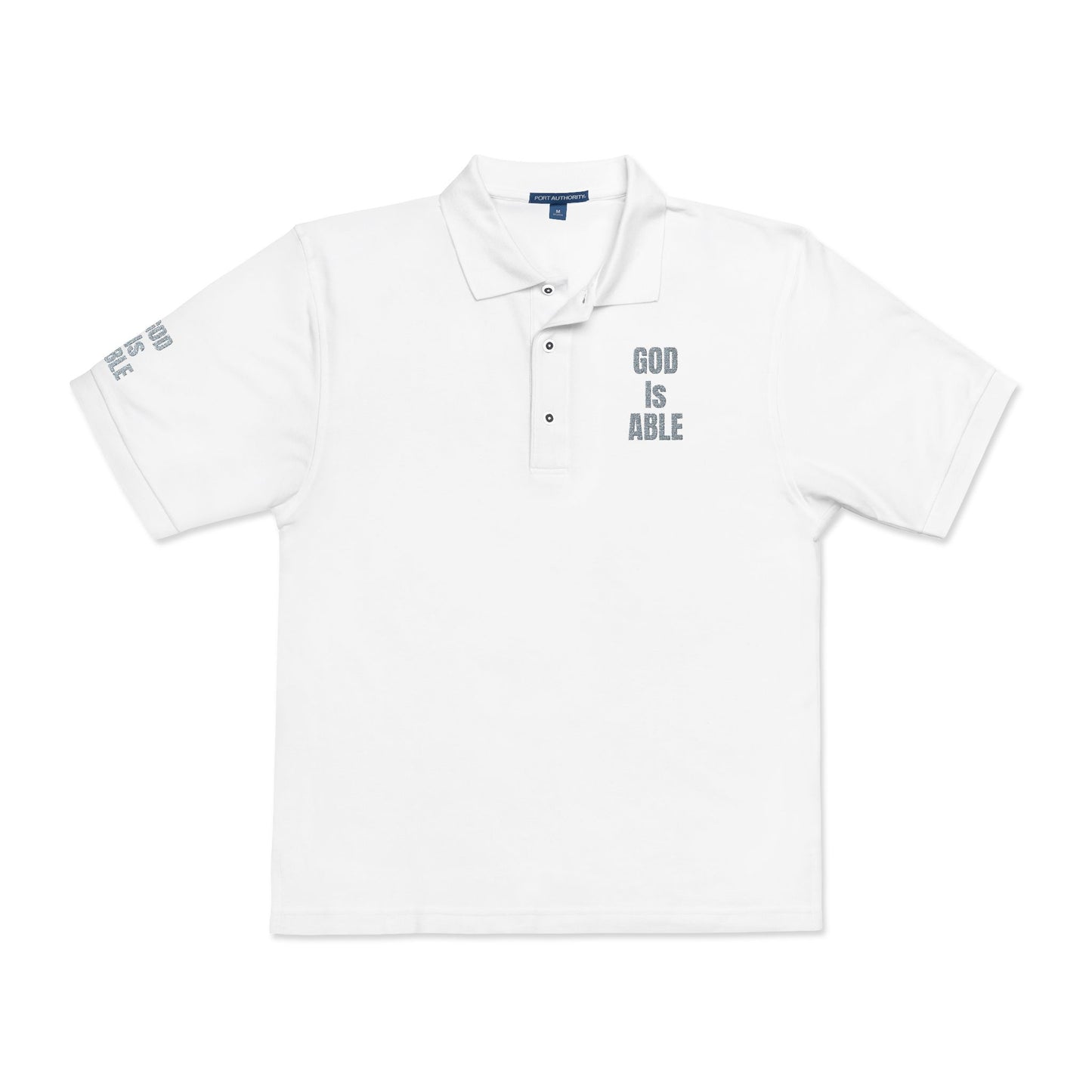 Inspirational Embroidered Polo Shirt - God is Able, Unisex Casual Wear, Perfect Gift for Faith, Daily Comfort, Church Events