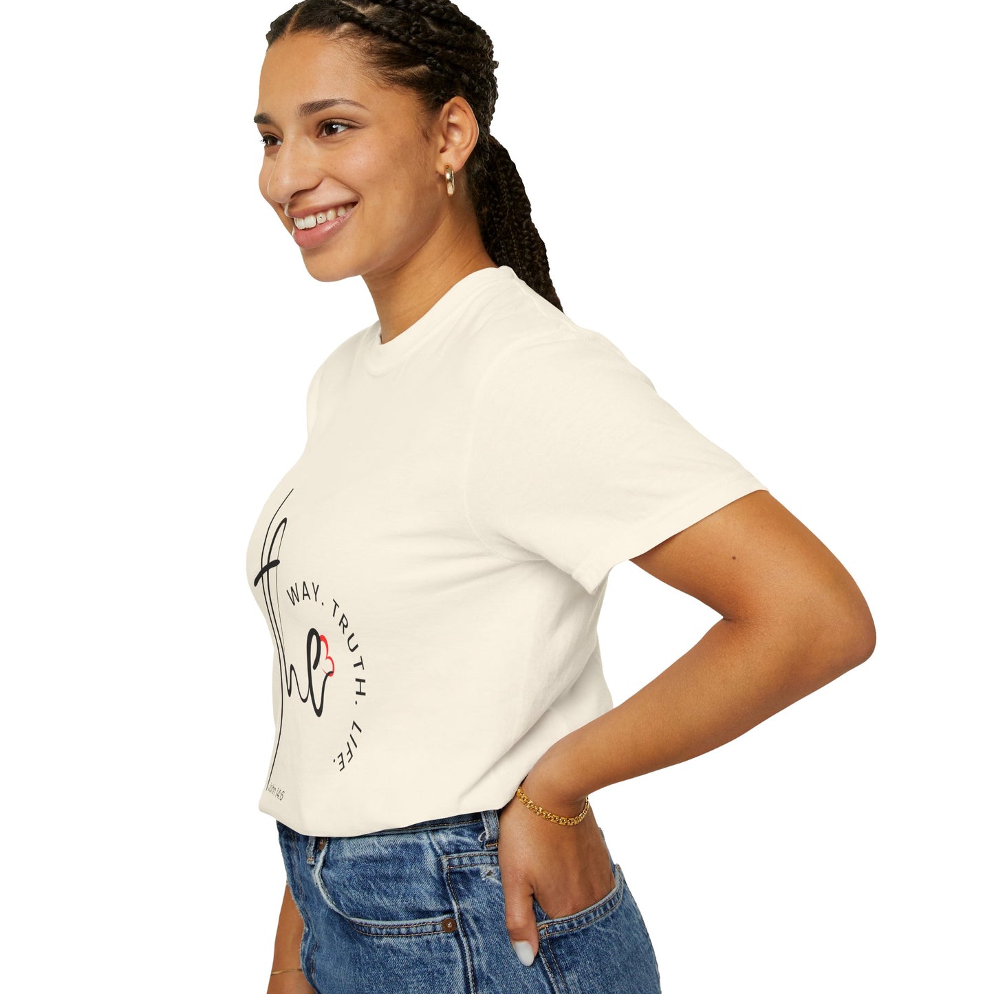 Faith-Inspired Garment-Dyed Tee – The Way, The Truth, The Life | Christian Apparel, Bible Verse T-Shirt, Religious Gift