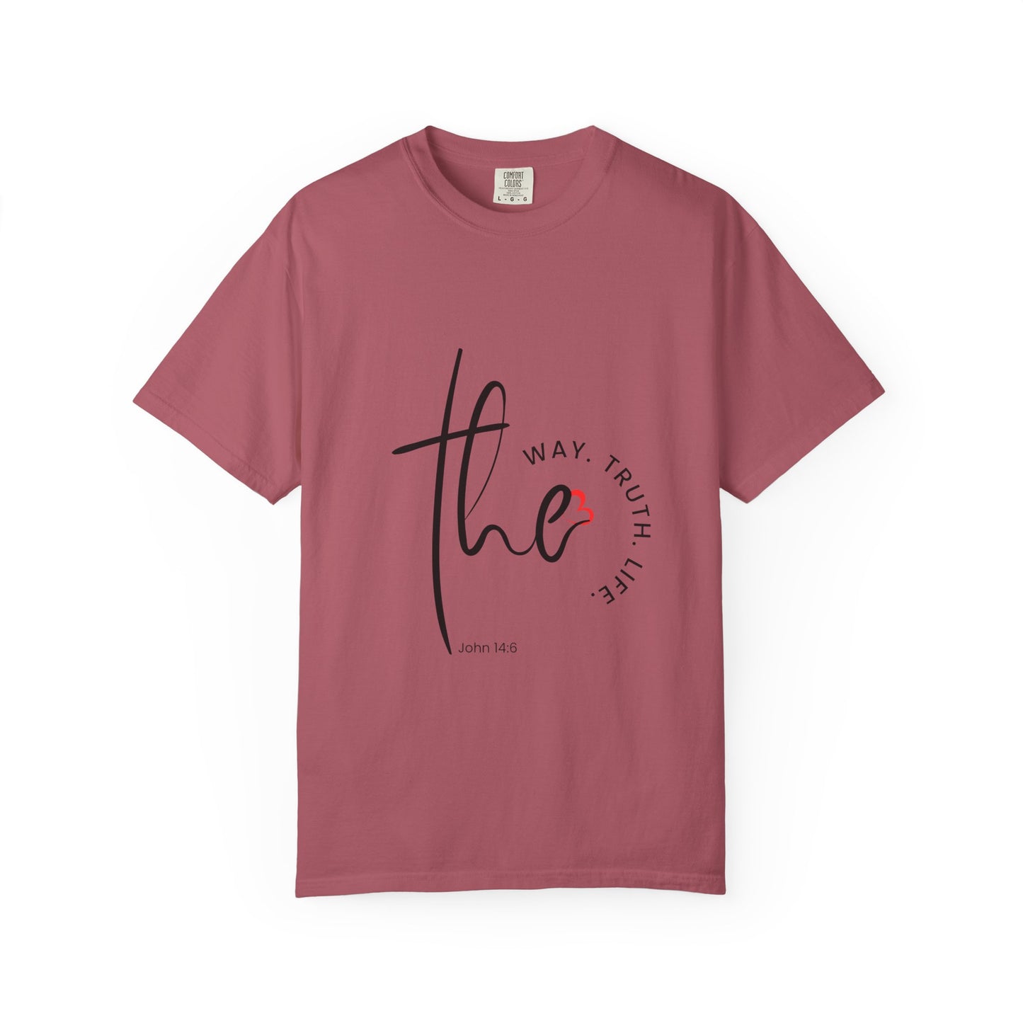 Faith-Inspired Garment-Dyed Tee – The Way, The Truth, The Life | Christian Apparel, Bible Verse T-Shirt, Religious Gift