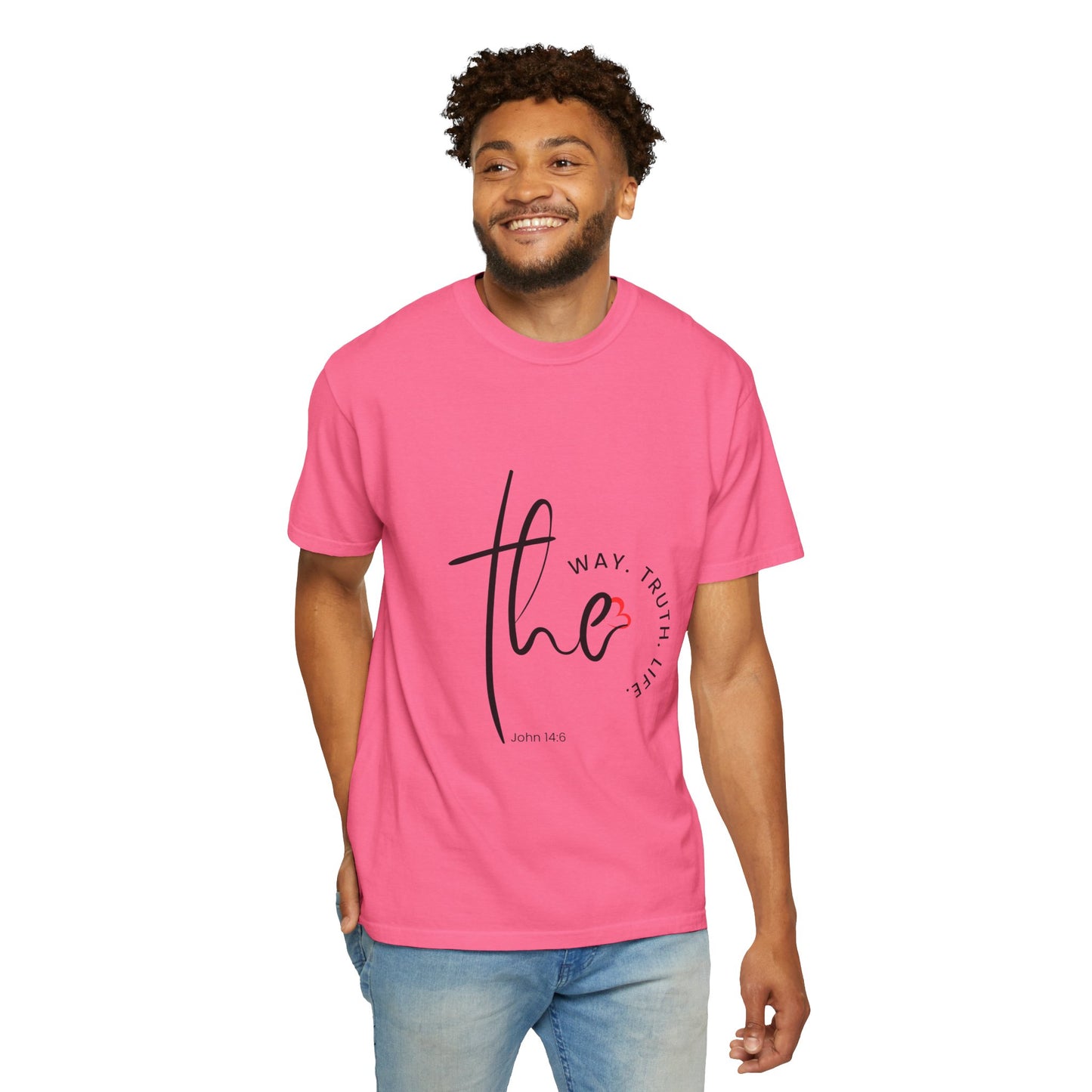 Faith-Inspired Garment-Dyed Tee – The Way, The Truth, The Life | Christian Apparel, Bible Verse T-Shirt, Religious Gift
