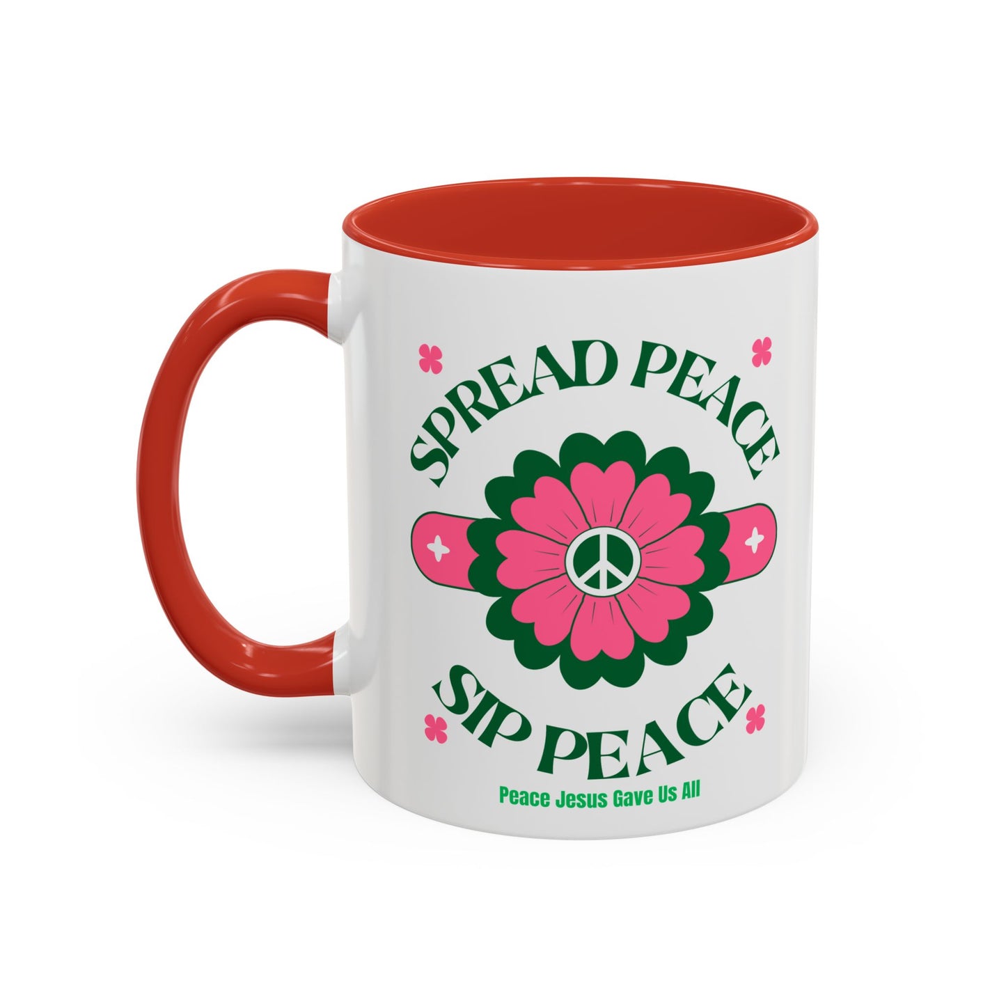 Accent Coffee Mug Ceramic Mug – Spread Peace & Sip Peace (11, 15oz)