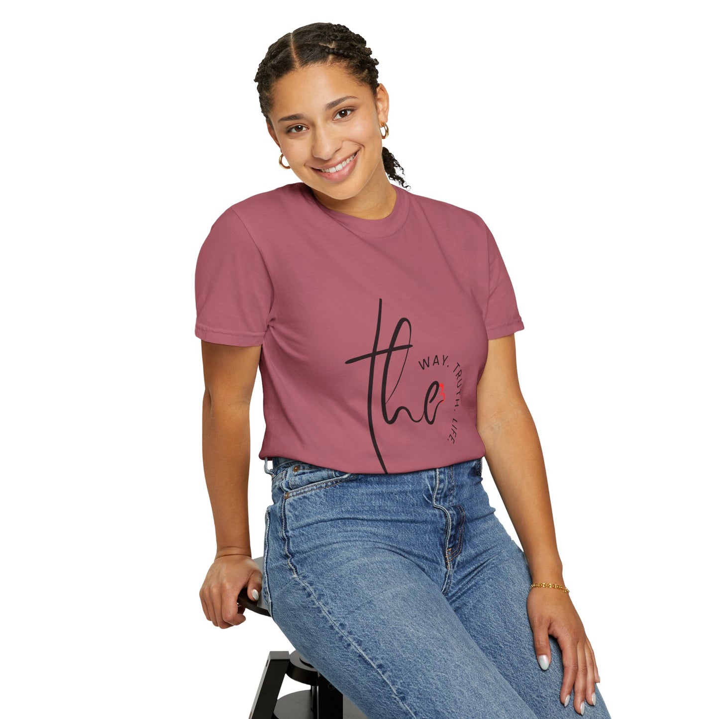 Faith-Inspired Garment-Dyed Tee – The Way, The Truth, The Life | Christian Apparel, Bible Verse T-Shirt, Religious Gift