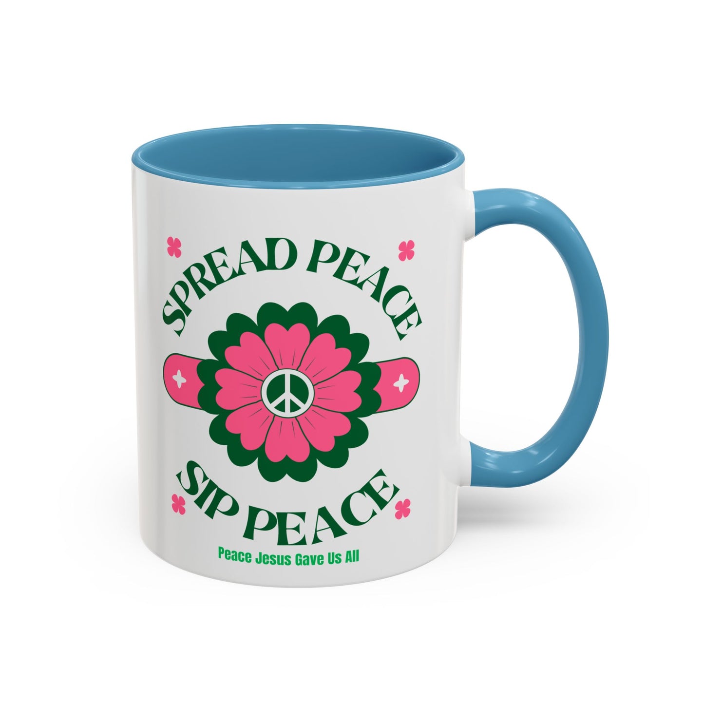 Accent Coffee Mug Ceramic Mug – Spread Peace & Sip Peace (11, 15oz)