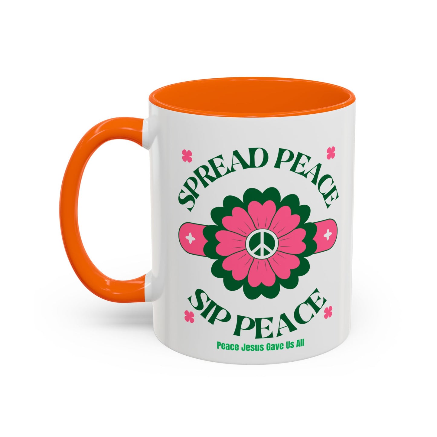 Accent Coffee Mug Ceramic Mug – Spread Peace & Sip Peace (11, 15oz)