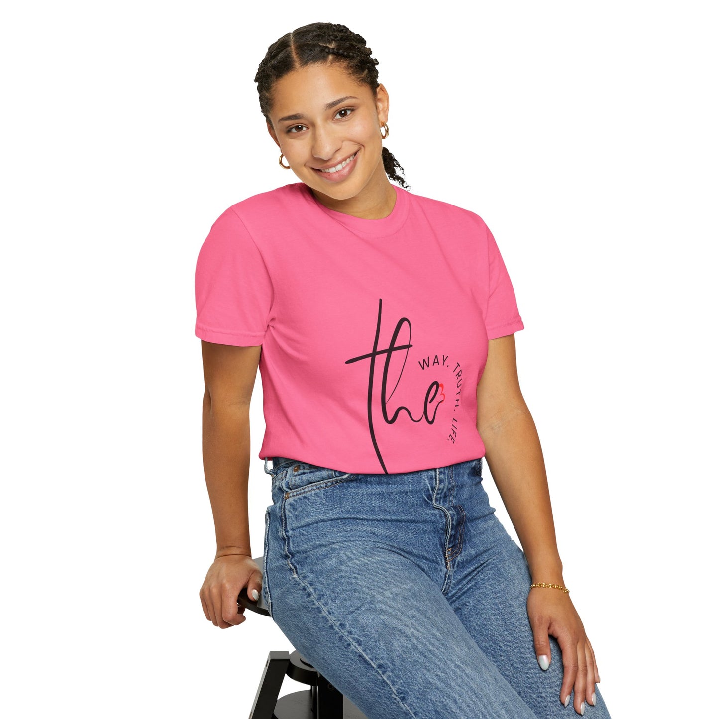 Faith-Inspired Garment-Dyed Tee – The Way, The Truth, The Life | Christian Apparel, Bible Verse T-Shirt, Religious Gift
