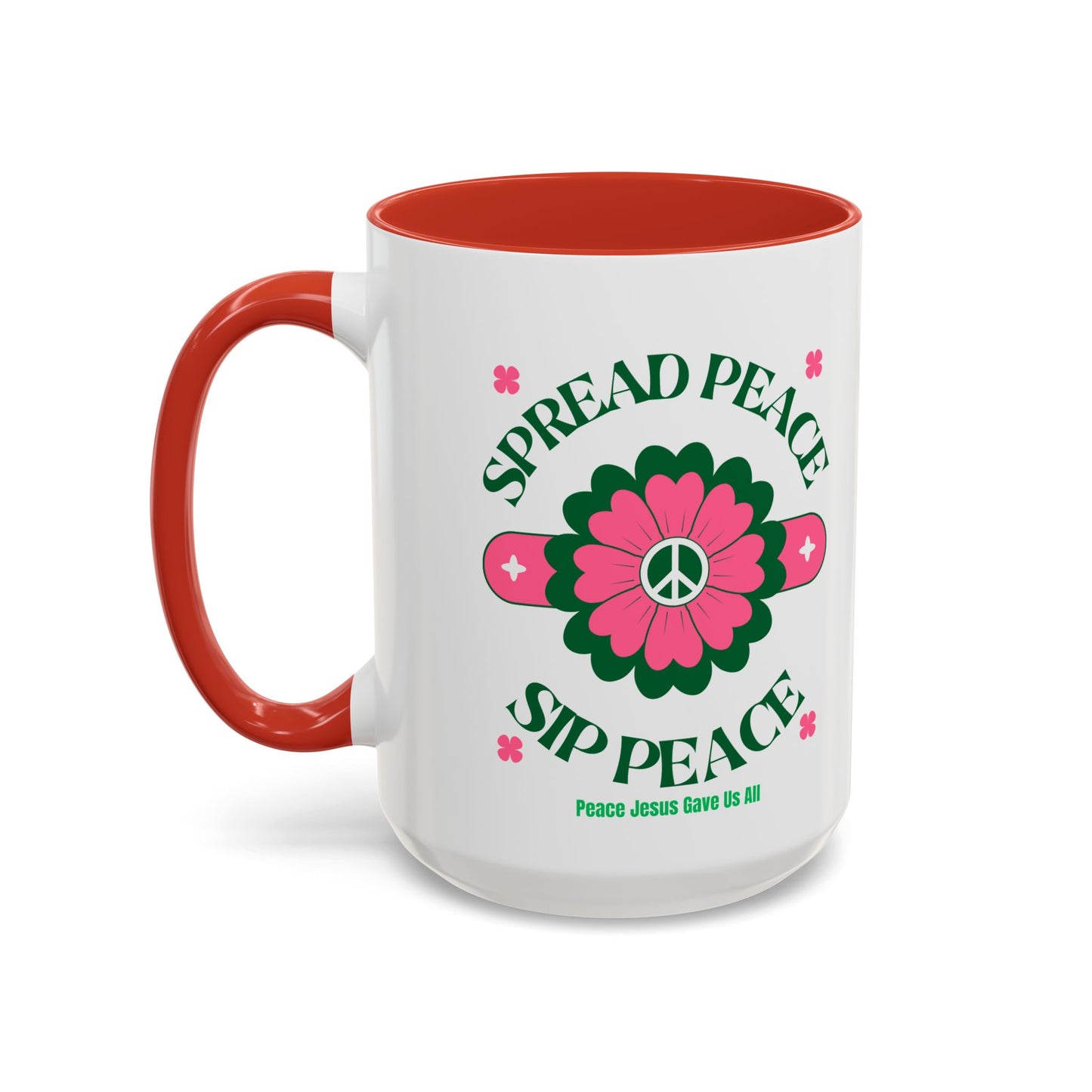 Accent Coffee Mug Ceramic Mug – Spread Peace & Sip Peace (11, 15oz)