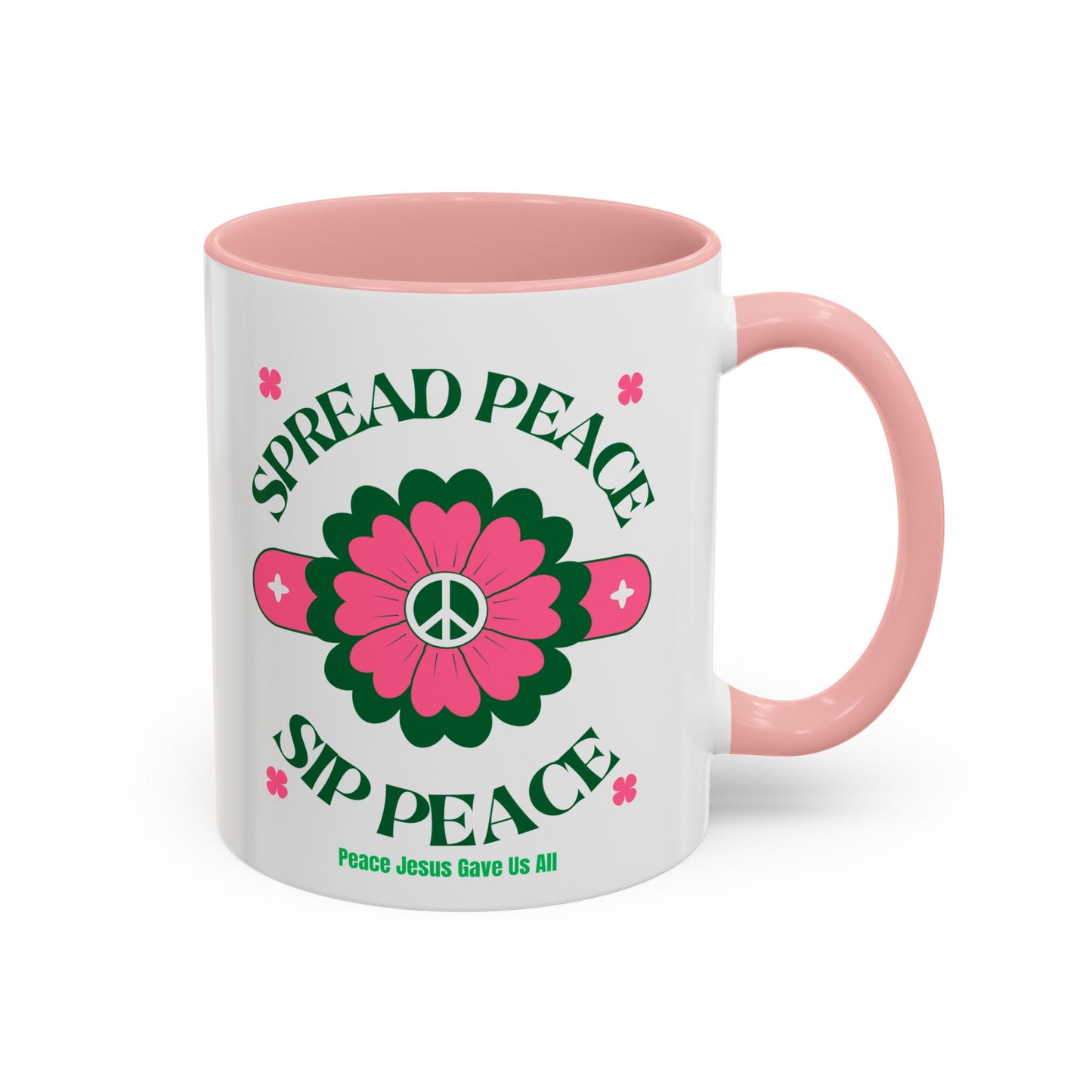 Accent Coffee Mug Ceramic Mug – Spread Peace & Sip Peace (11, 15oz)