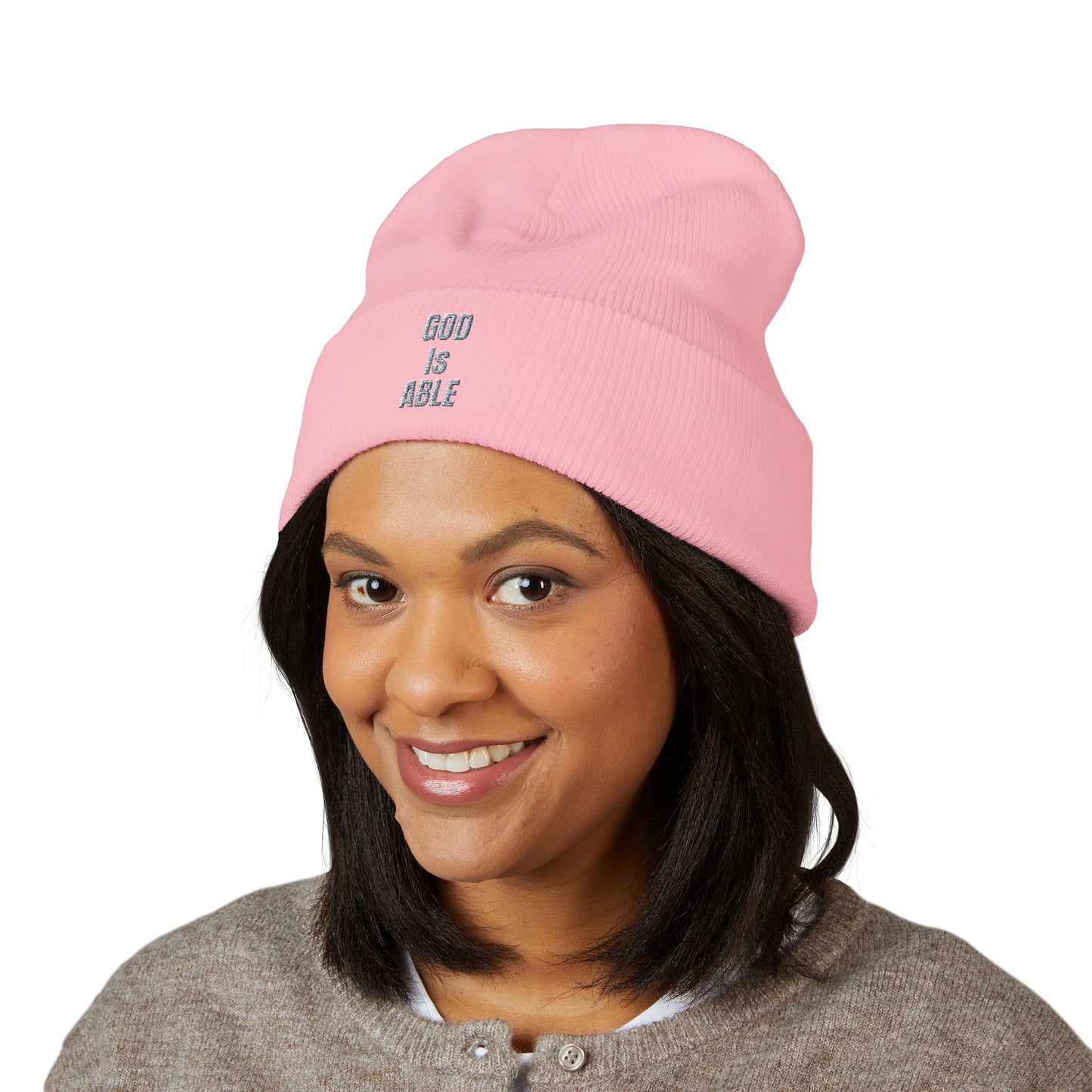 Embroidered Inspirational Beanie, Classic Cuffed Beanie, Cozy Winter Hat, Faith-Based Gift, Everyday Wear, Unique Accessory