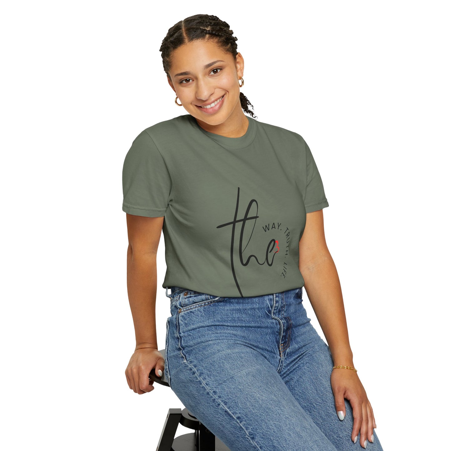 Faith-Inspired Garment-Dyed Tee – The Way, The Truth, The Life | Christian Apparel, Bible Verse T-Shirt, Religious Gift