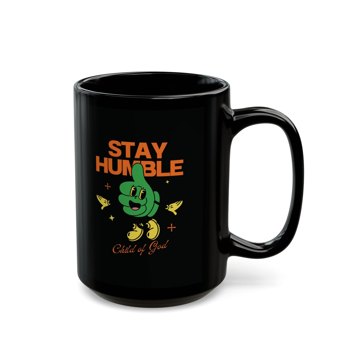 Stay Humble Black Mug, Encouraging Coffee Cup, Gift for Friends, Motivational Drinkware, Inspirational Mug for Everyday Use