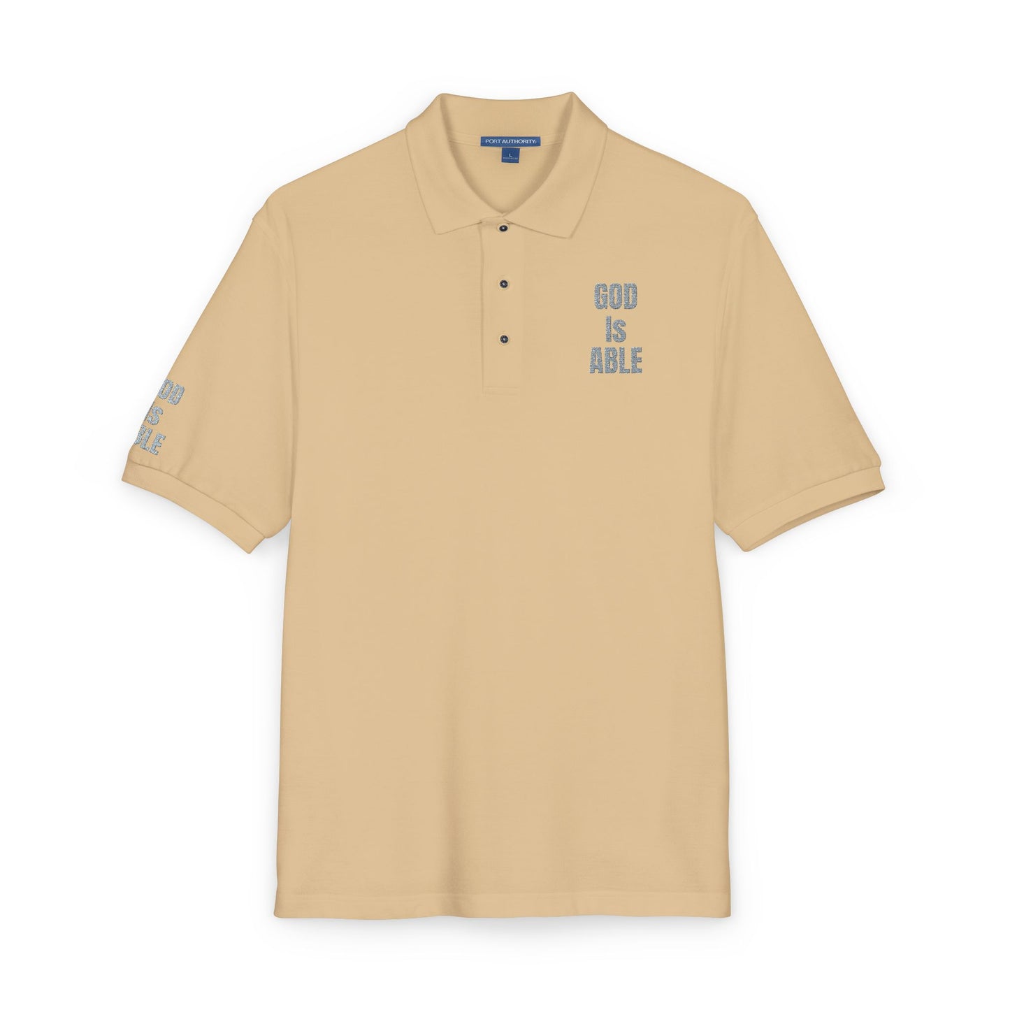 Inspirational Embroidered Polo Shirt - God is Able, Unisex Casual Wear, Perfect Gift for Faith, Daily Comfort, Church Events