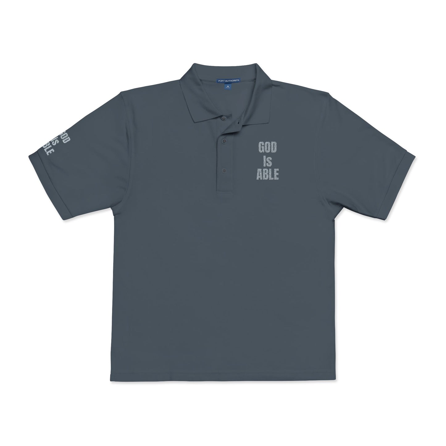 Inspirational Embroidered Polo Shirt - God is Able, Unisex Casual Wear, Perfect Gift for Faith, Daily Comfort, Church Events