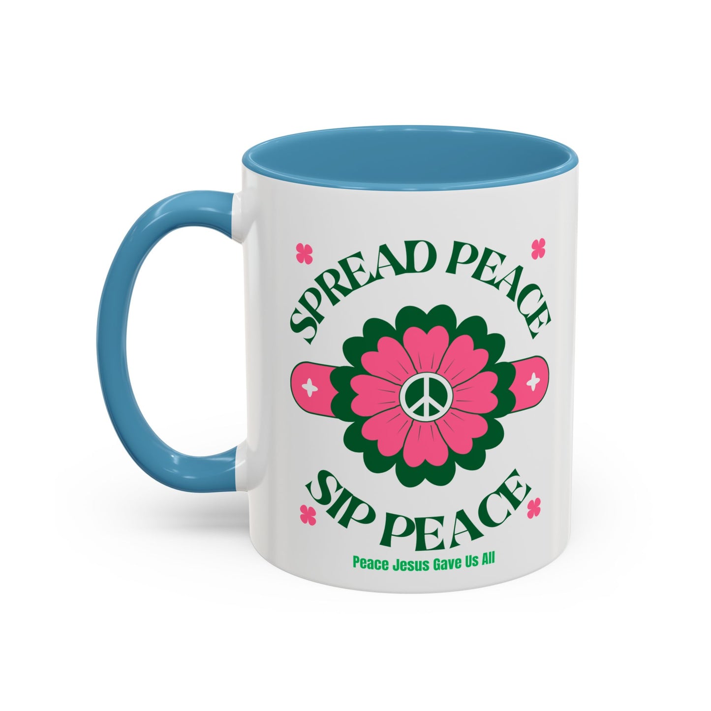 Accent Coffee Mug Ceramic Mug – Spread Peace & Sip Peace (11, 15oz)