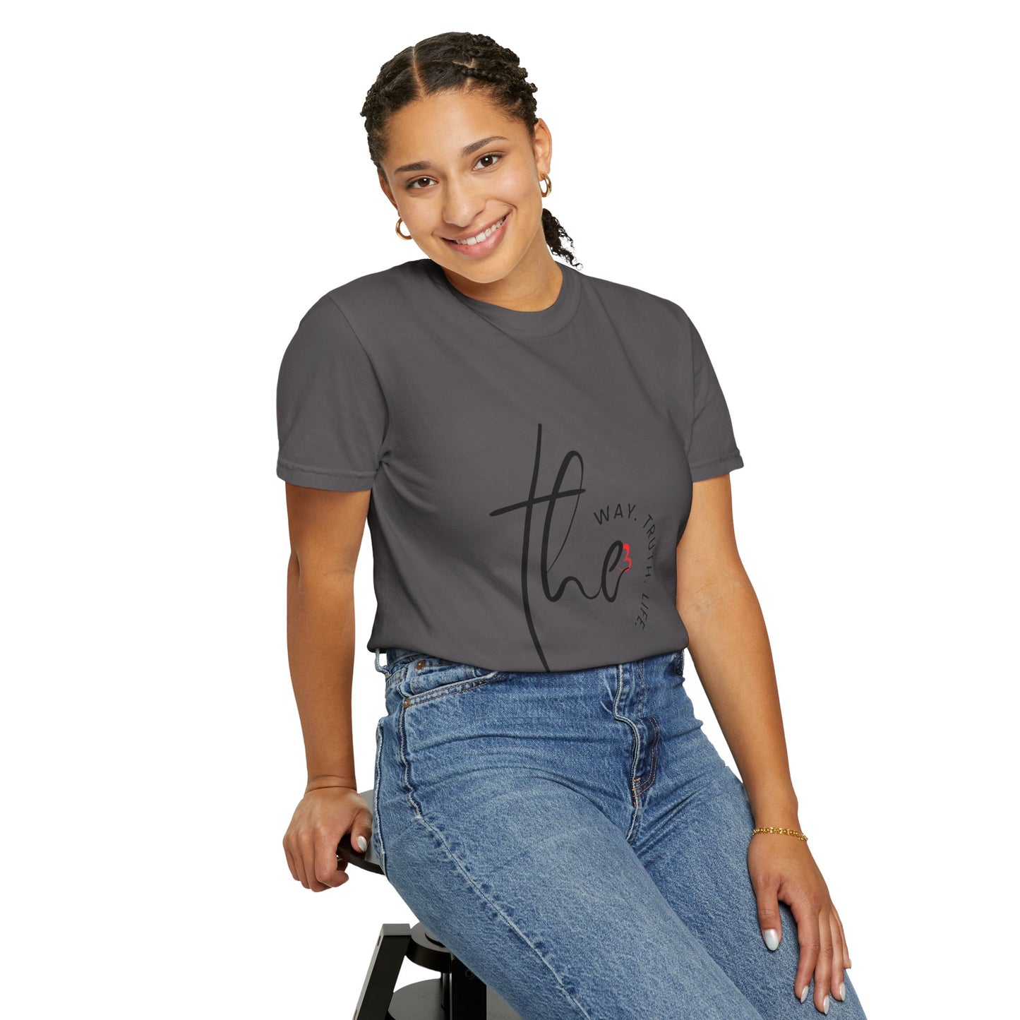 Faith-Inspired Garment-Dyed Tee – The Way, The Truth, The Life | Christian Apparel, Bible Verse T-Shirt, Religious Gift