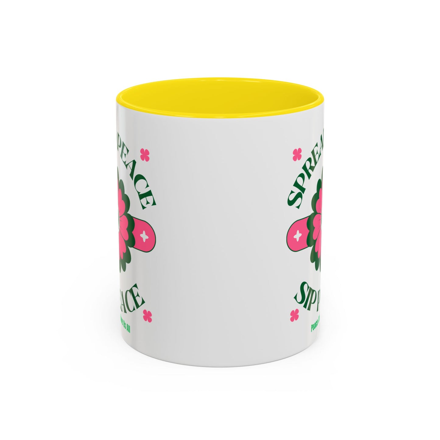 Accent Coffee Mug Ceramic Mug – Spread Peace & Sip Peace (11, 15oz)