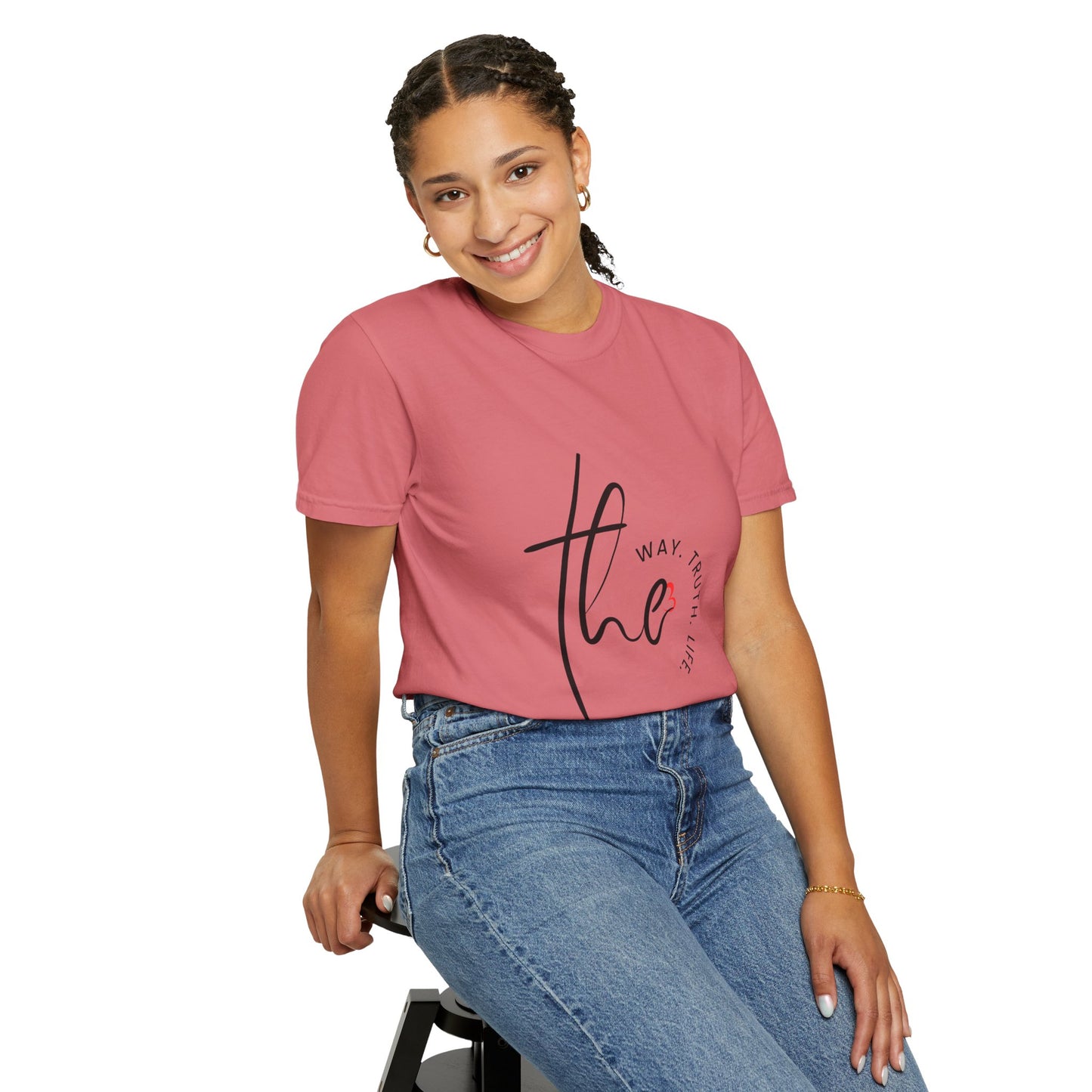 Faith-Inspired Garment-Dyed Tee – The Way, The Truth, The Life | Christian Apparel, Bible Verse T-Shirt, Religious Gift