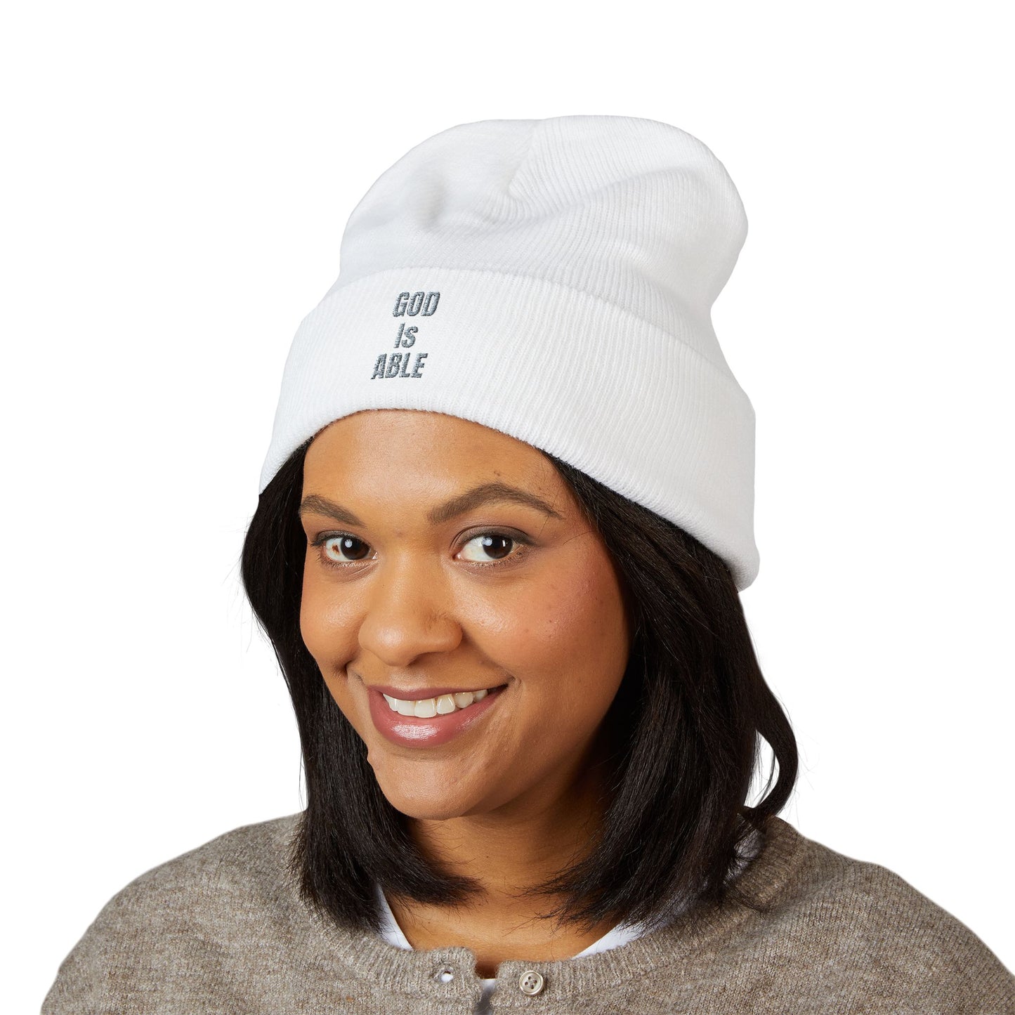 Embroidered Inspirational Beanie, Classic Cuffed Beanie, Cozy Winter Hat, Faith-Based Gift, Everyday Wear, Unique Accessory