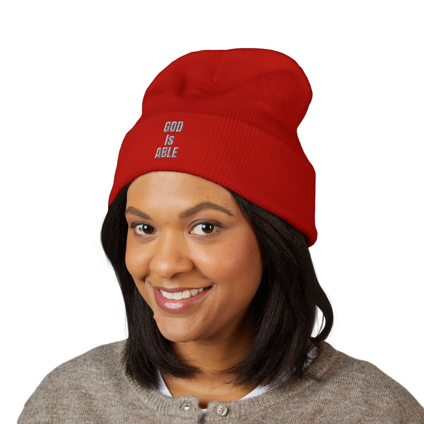 Embroidered Inspirational Beanie, Classic Cuffed Beanie, Cozy Winter Hat, Faith-Based Gift, Everyday Wear, Unique Accessory