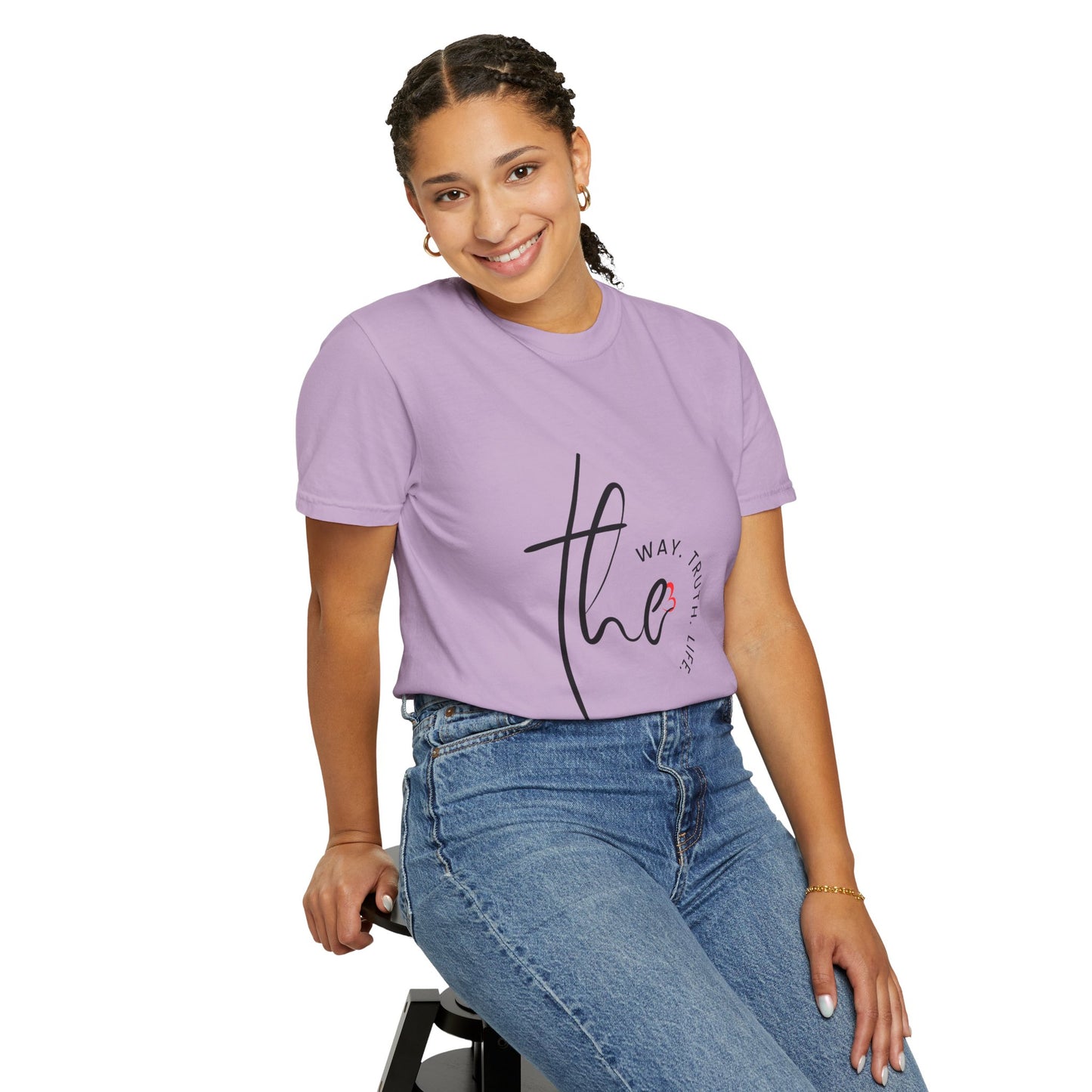 Faith-Inspired Garment-Dyed Tee – The Way, The Truth, The Life | Christian Apparel, Bible Verse T-Shirt, Religious Gift