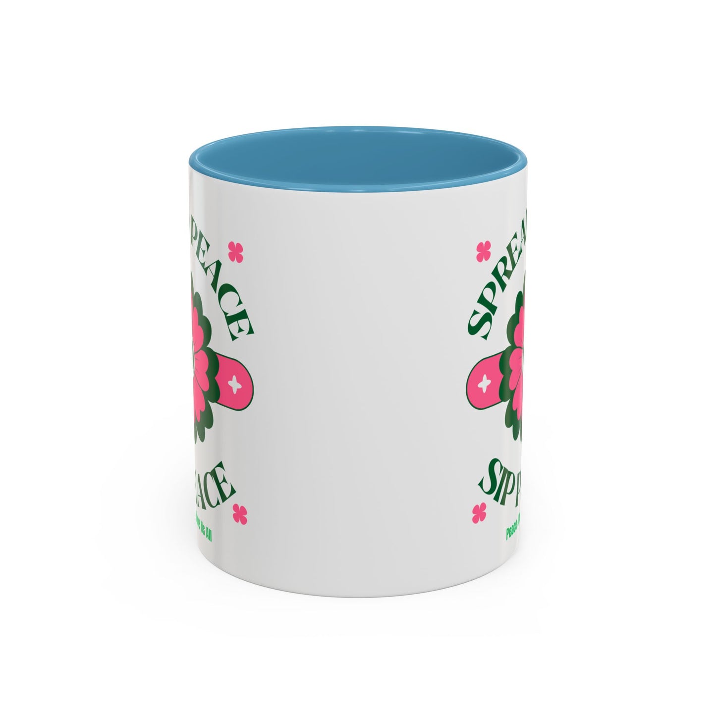 Accent Coffee Mug Ceramic Mug – Spread Peace & Sip Peace (11, 15oz)