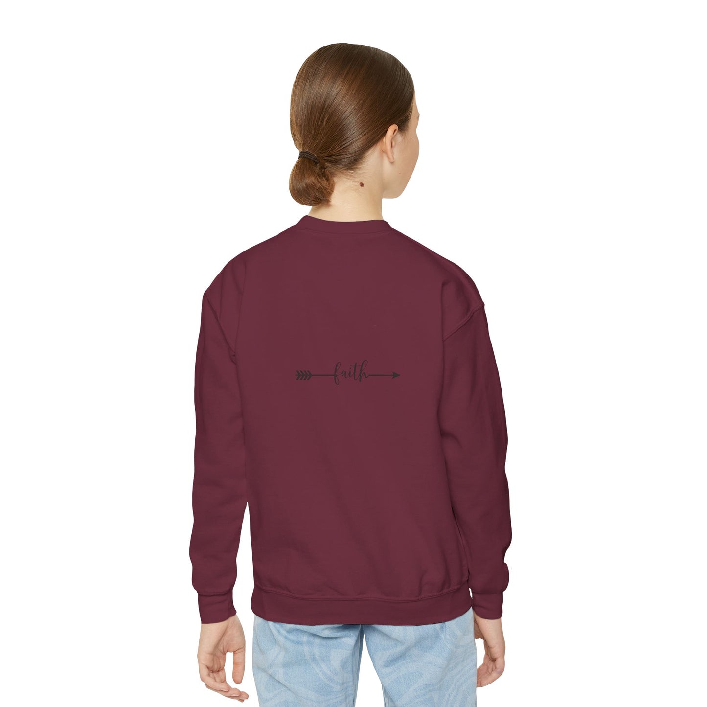 Christian Youth Crewneck Sweatshirt - 'Bloom Life Is Good with Christ'