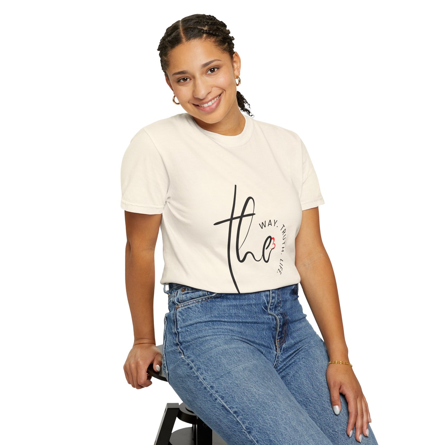 Faith-Inspired Garment-Dyed Tee – The Way, The Truth, The Life | Christian Apparel, Bible Verse T-Shirt, Religious Gift