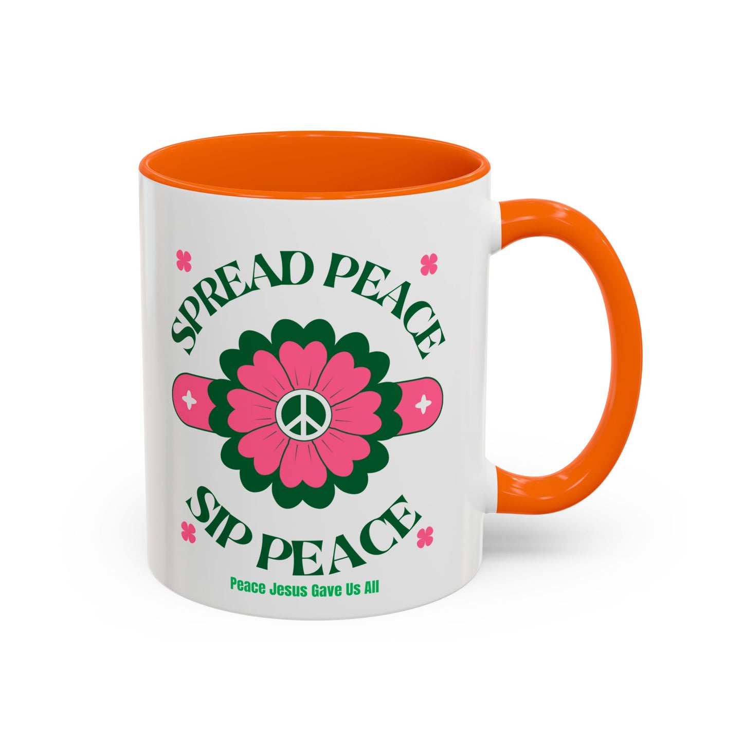 Accent Coffee Mug Ceramic Mug – Spread Peace & Sip Peace (11, 15oz)