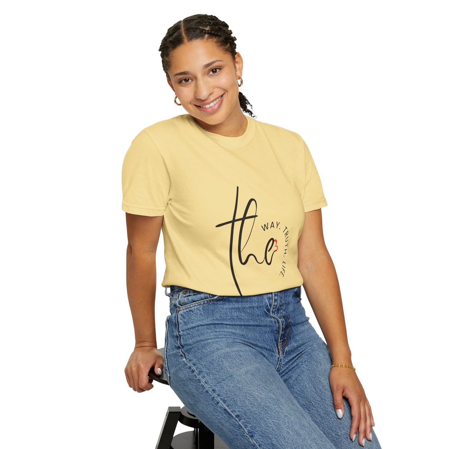 Faith-Inspired Garment-Dyed Tee – The Way, The Truth, The Life | Christian Apparel, Bible Verse T-Shirt, Religious Gift