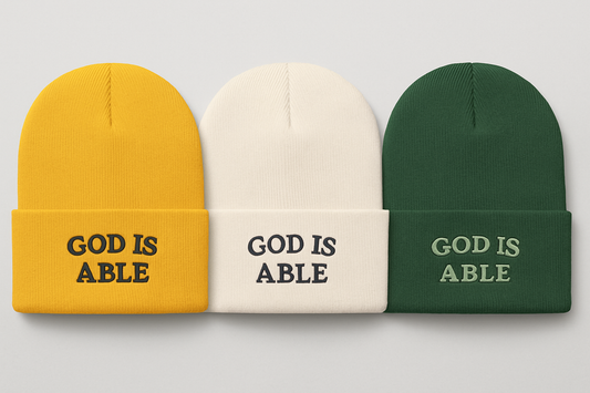 Embroidered Inspirational Beanie, Classic Cuffed Beanie, Cozy Winter Hat, Faith-Based Gift, Everyday Wear, Unique Accessory