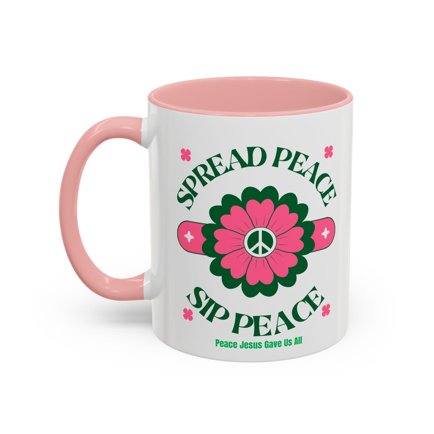 Accent Coffee Mug Ceramic Mug – Spread Peace & Sip Peace (11, 15oz)